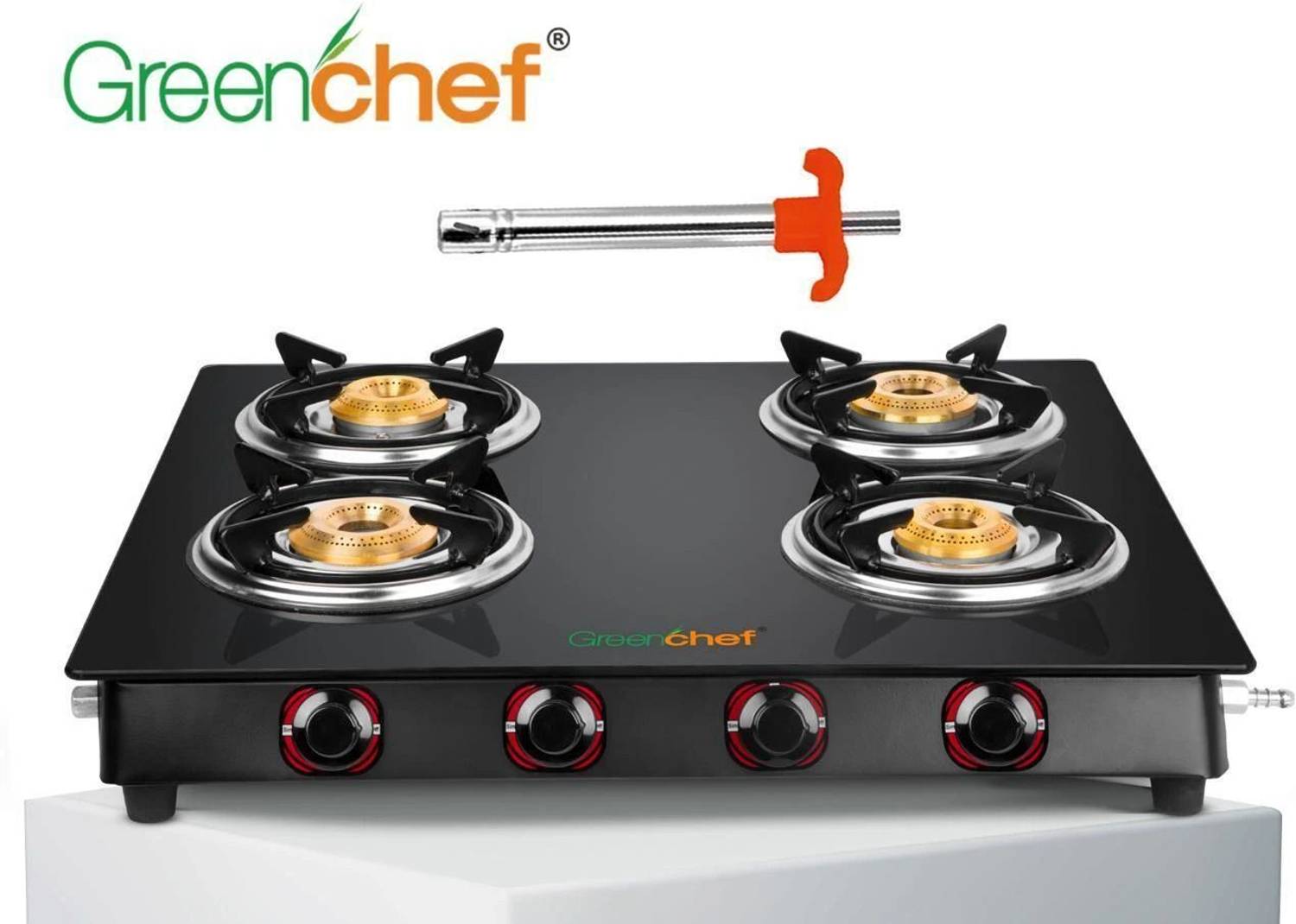 Greenchef Ebony Glass Manual Gas Stove Price in India - Buy Greenchef Ebony Glass Manual Gas Stove online at Flipkart.com
