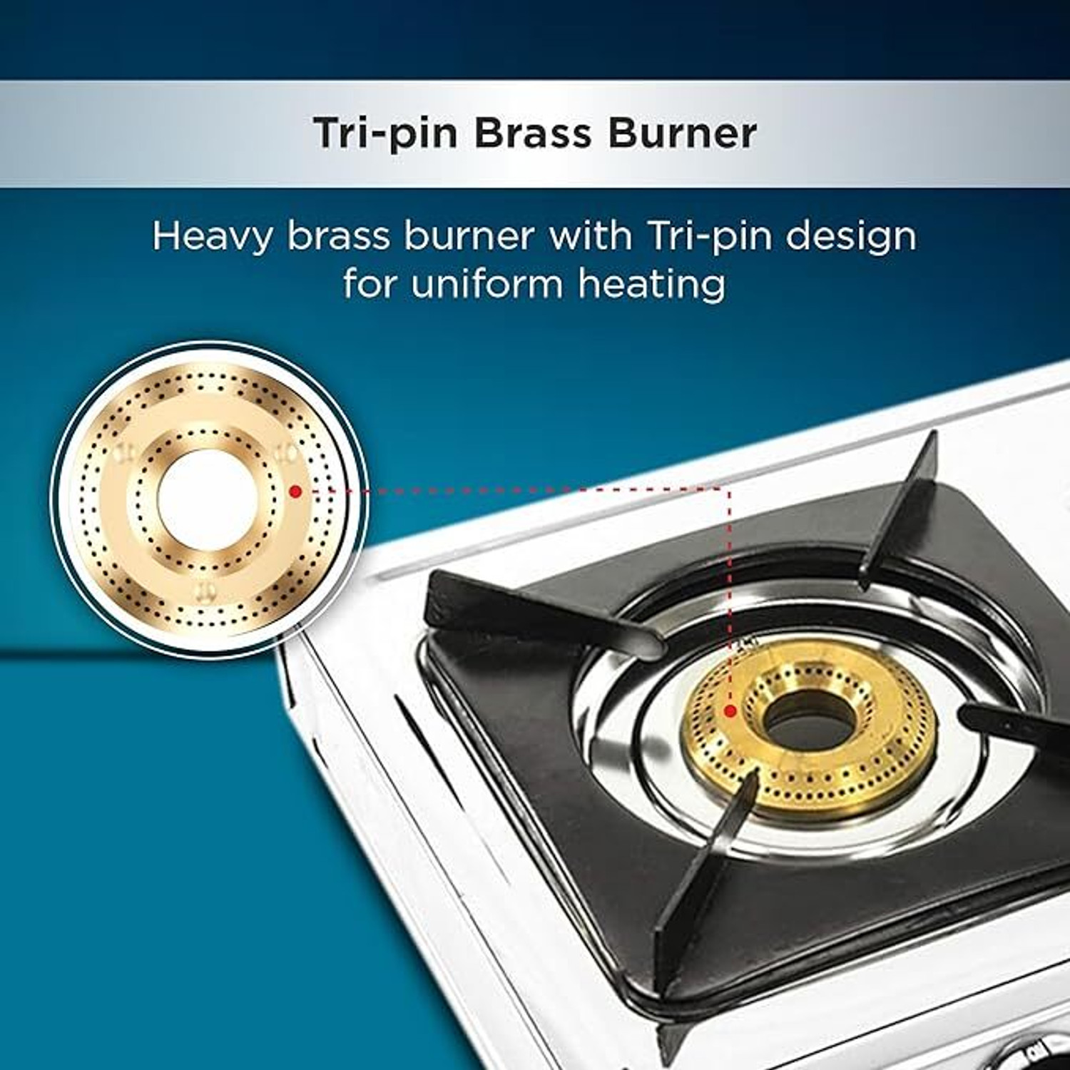 Image of Butterfly Smart 2 Burner Gas Stove | Manual Ignition | Brass Burners | Skid-proof Legs | Stainless Steel Manual Gas Stove
