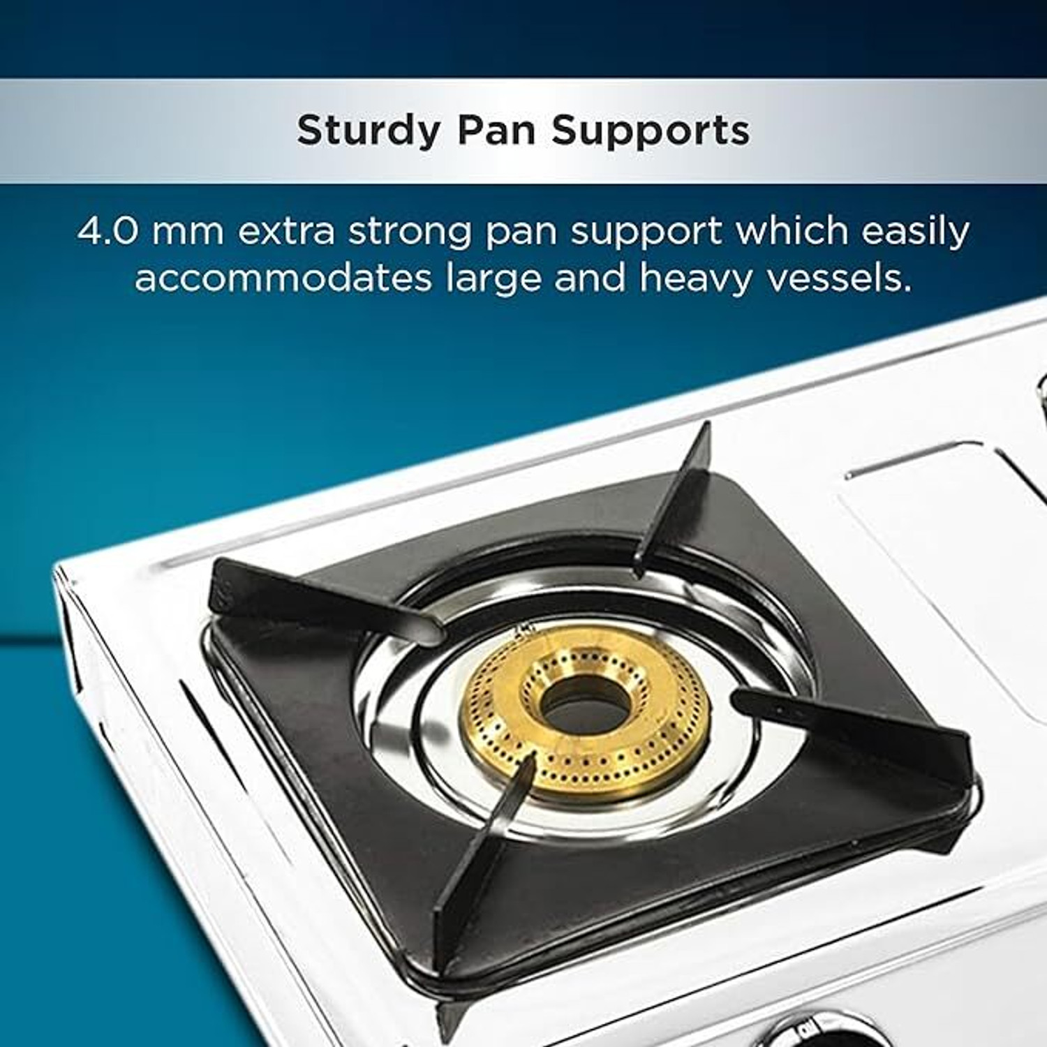 Image of Butterfly Smart 2 Burner Gas Stove | Manual Ignition | Brass Burners | Skid-proof Legs | Stainless Steel Manual Gas Stove