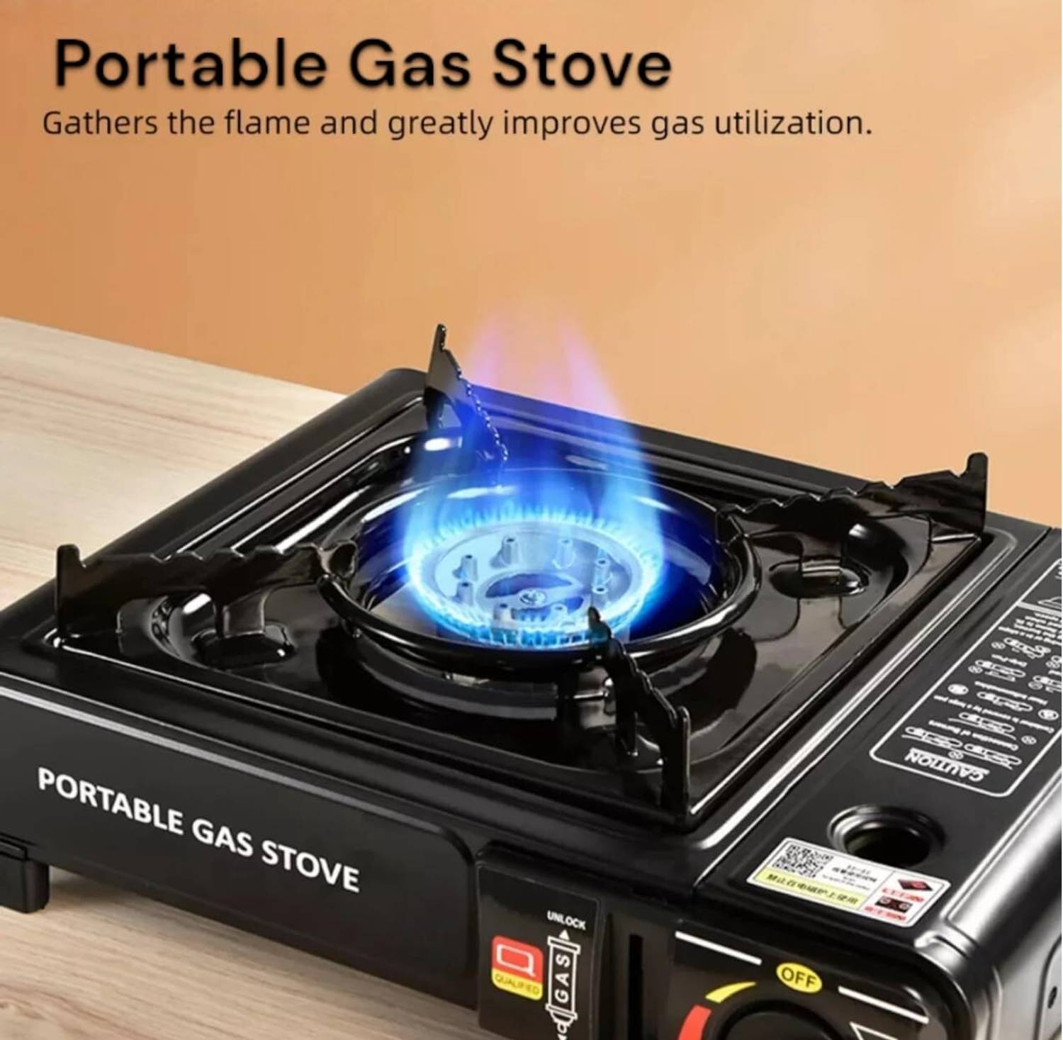 ENMORA Portable Lightweight One Burner Gas Stove ASQ34 Stainless