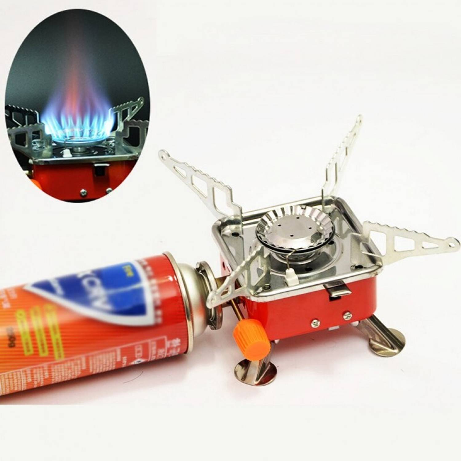 4uonly Buy Outdoor Portable Mini Stove Outdoor Camping Gas Stove DCB12 Stainless Steel Manual Gas Stove