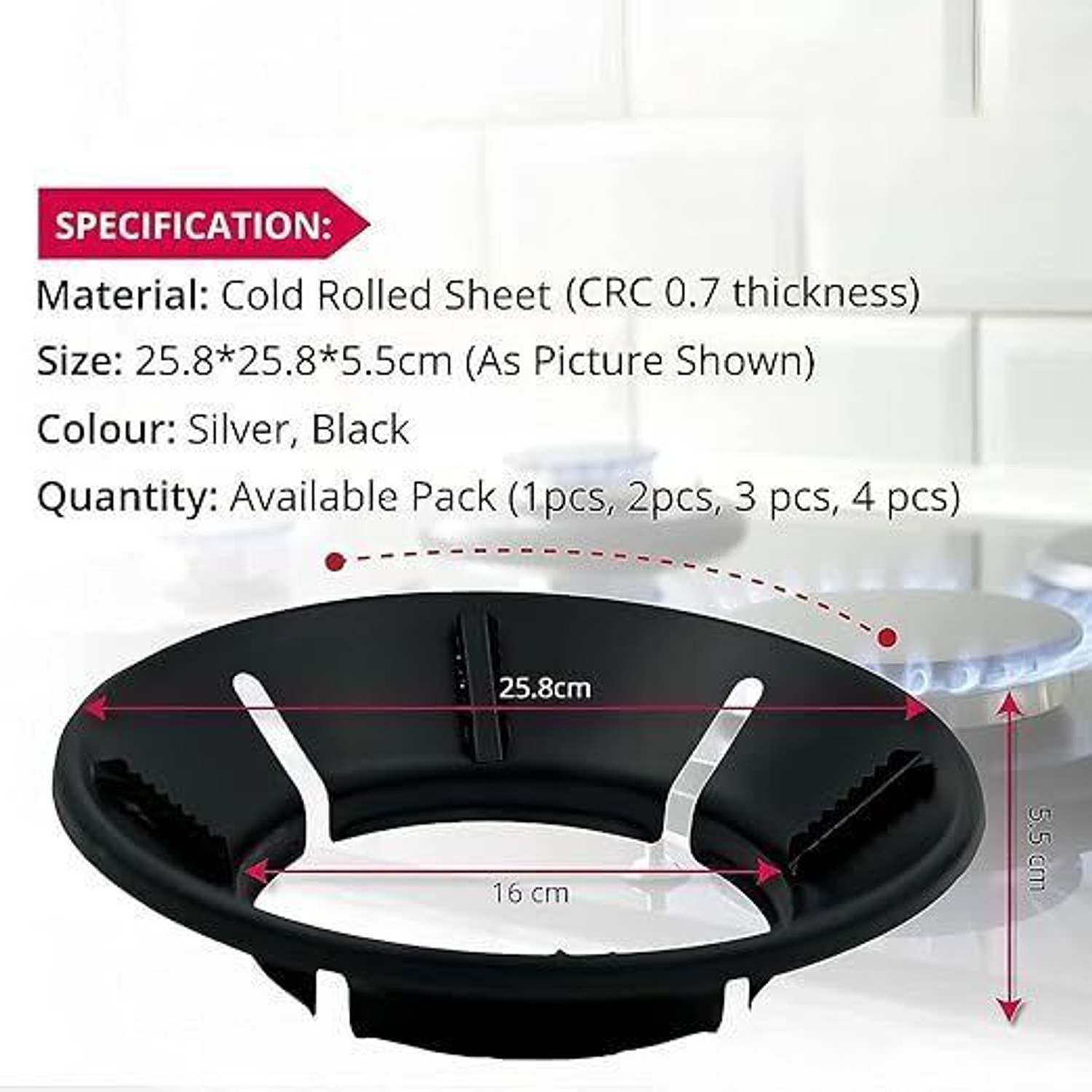 Image of SEAVOKES Gas Saver Jali Ring for Gas Stove| Fire & Windproof Energy Saving Kitchen tool Iron Manual Gas Stove
