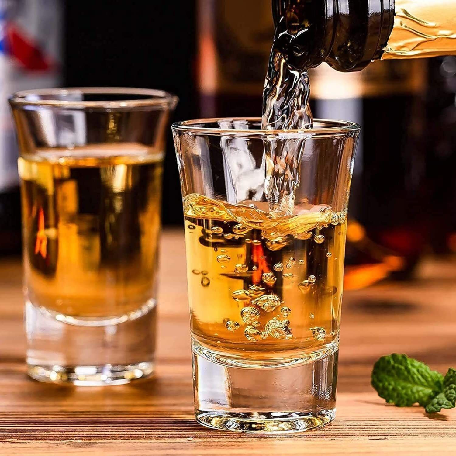 Image of Just Cliqq (Pack of 6) Shot Glass for vodka Tequila shots heavy base Glass Set Shot Glass