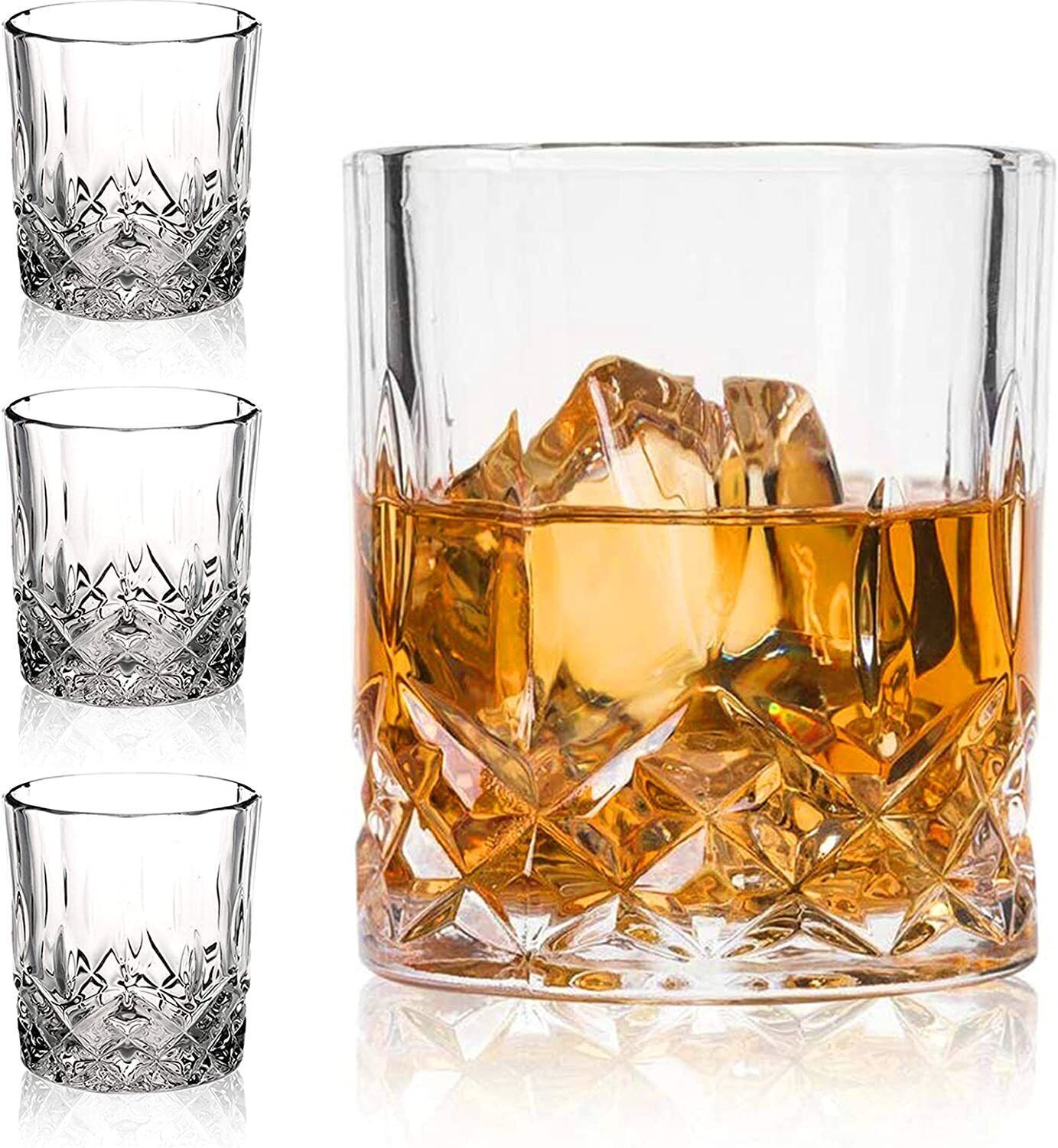 Image of okechuku (Pack of 4) scotch Whiskey Drinking Glasses for Whisky Bourbon Scotch Liquor Wine Cocktail Glass Whisky Glass