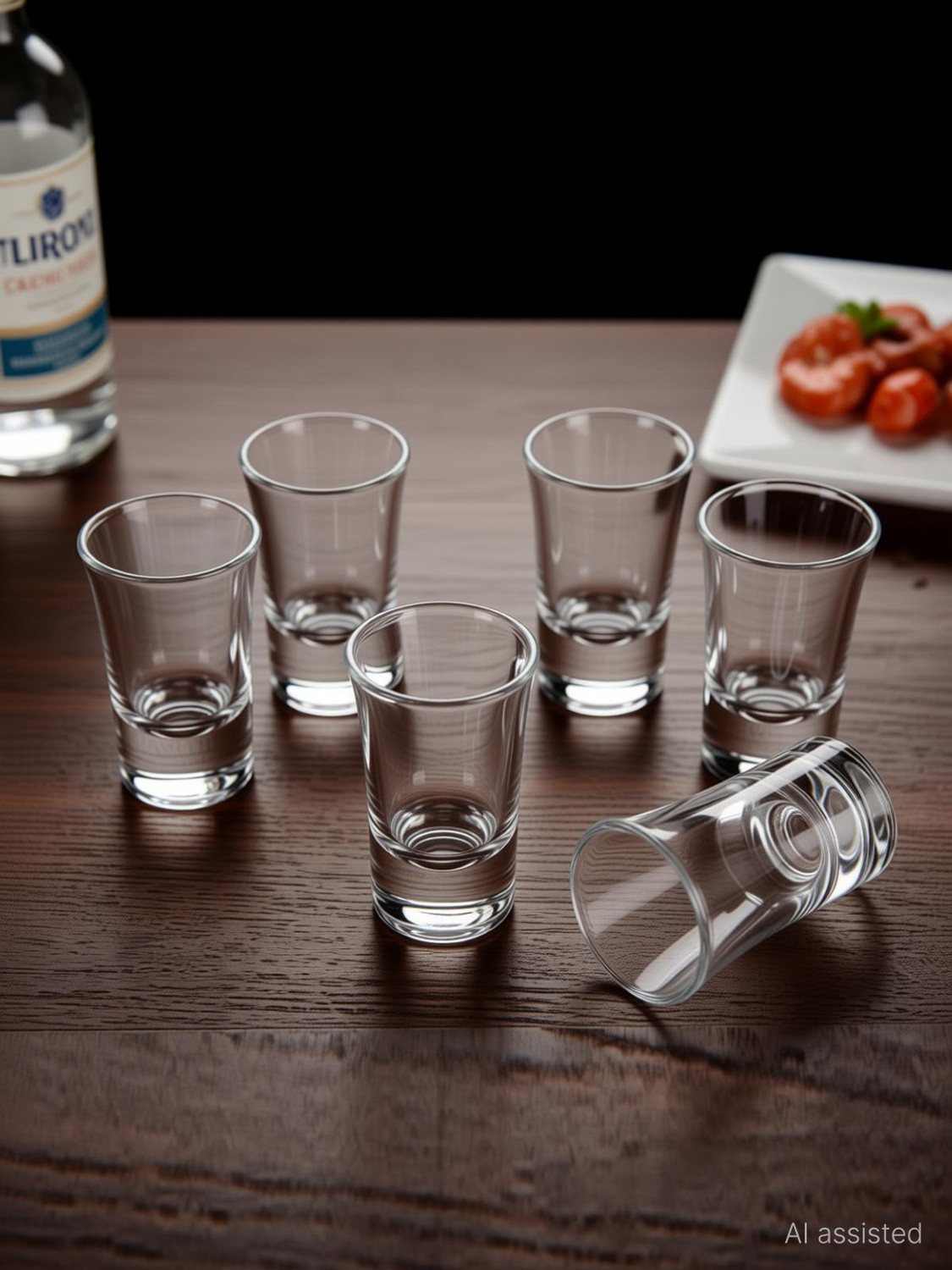 Image of Just Cliqq (Pack of 6) Shot Glass for vodka Tequila shots heavy base Glass Set Shot Glass