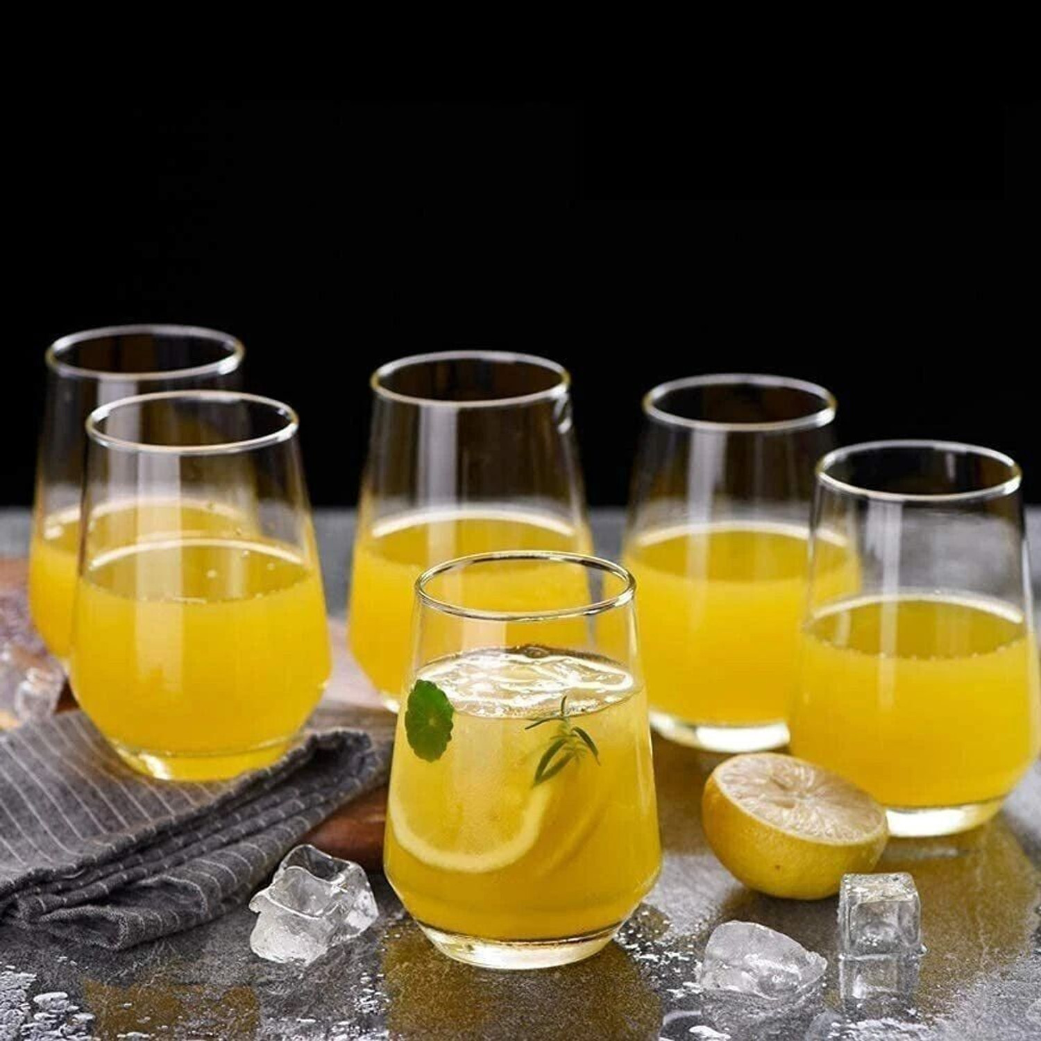 Image of Crystalglasses (Pack of 6) Wine and Whisky Glass (Tumbler Scotch Glass, 370 ml)- Set of 6 new Glass Set Water /Juice Glass