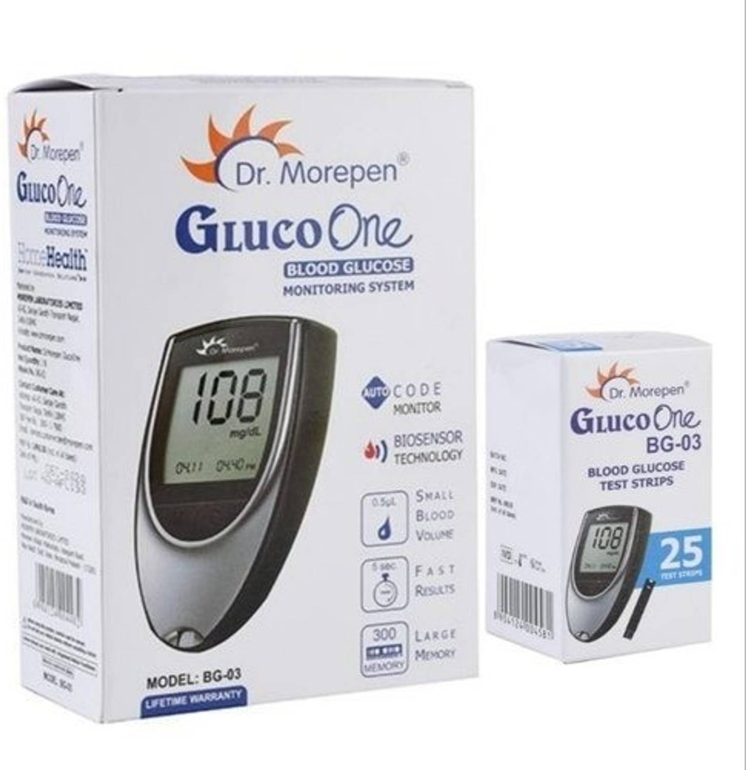 Dr. Morepen BLOOD GLUCOSE MONITORING SYSTEM MACHINE Glucometer (G
