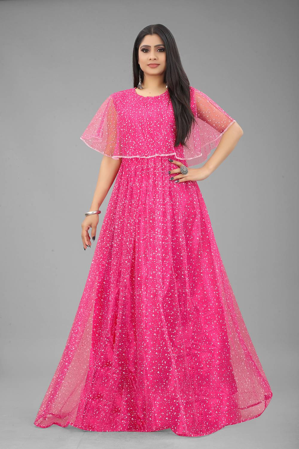 3Buddy Fashion Women Gown Pink Maxi/Full Length Dress