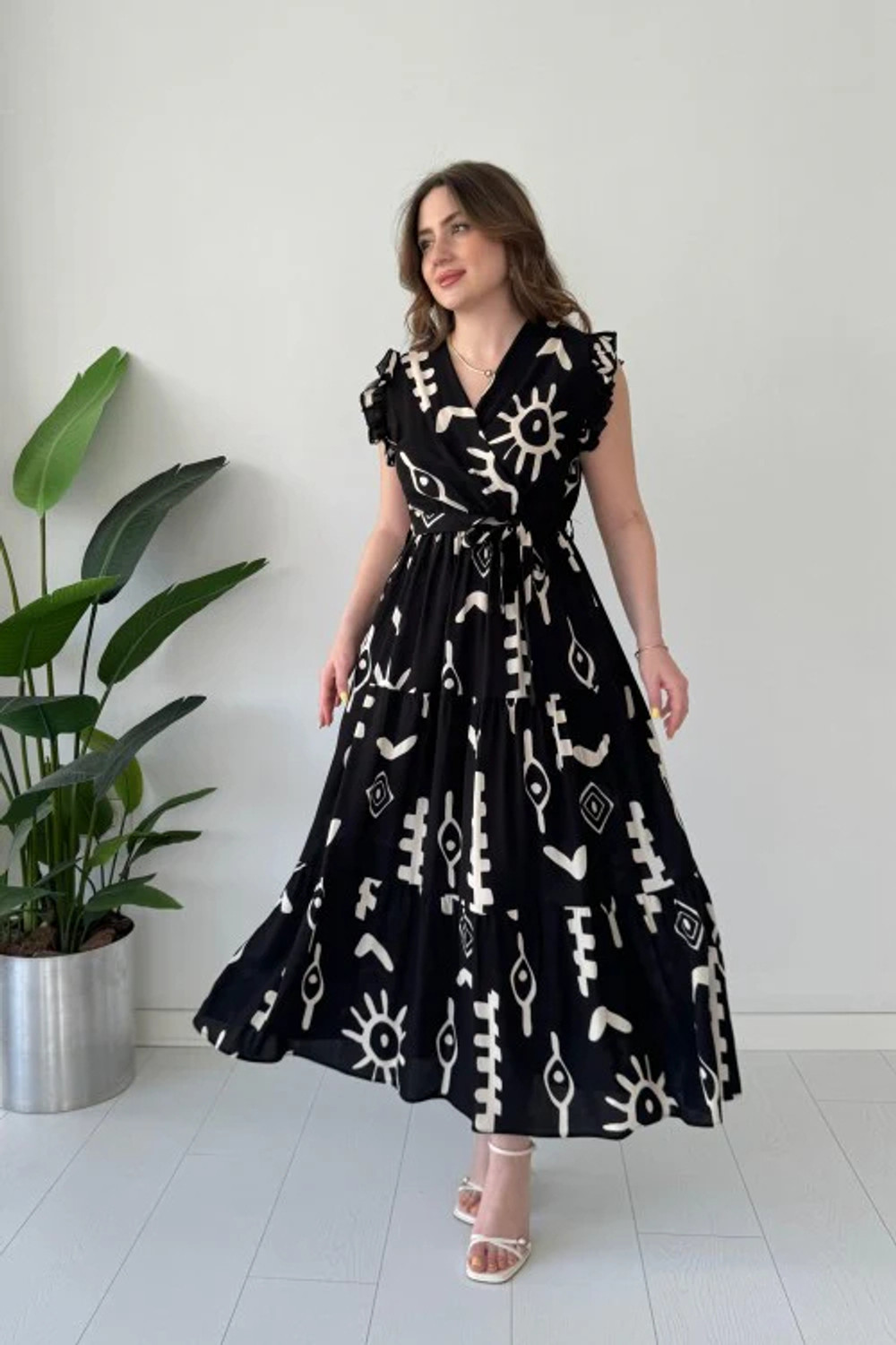 Image of BLUERTONE Women A-line Black Maxi /Full Length Dress
