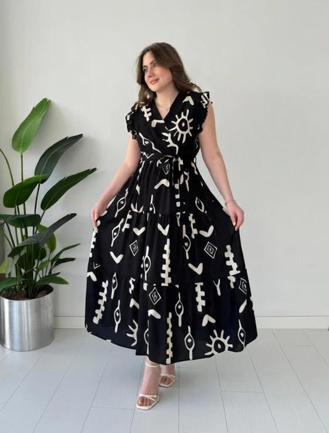 Image of BLUERTONE Women A-line Black Maxi /Full Length Dress