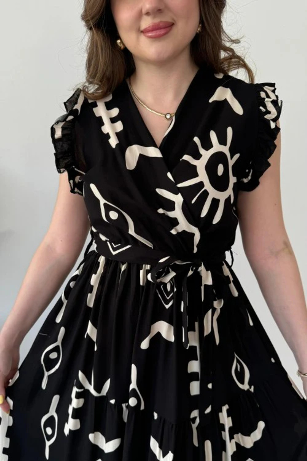 Image of BLUERTONE Women A-line Black Maxi /Full Length Dress