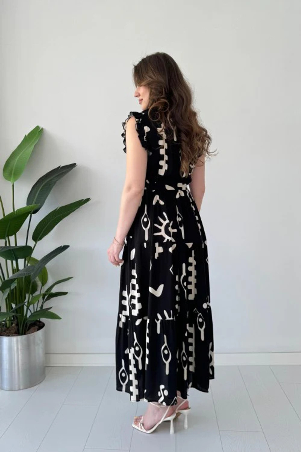 Image of BLUERTONE Women A-line Black Maxi /Full Length Dress
