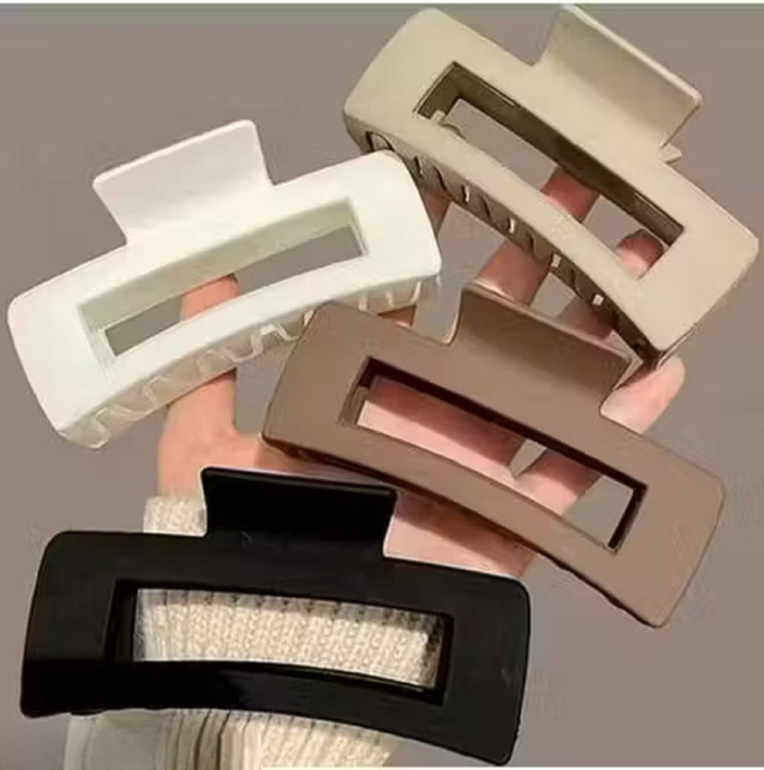 Image of Aayra 6 Matte clutcher hair claw clip Mix Square Tshape hair Accessories For Women Hair Claw