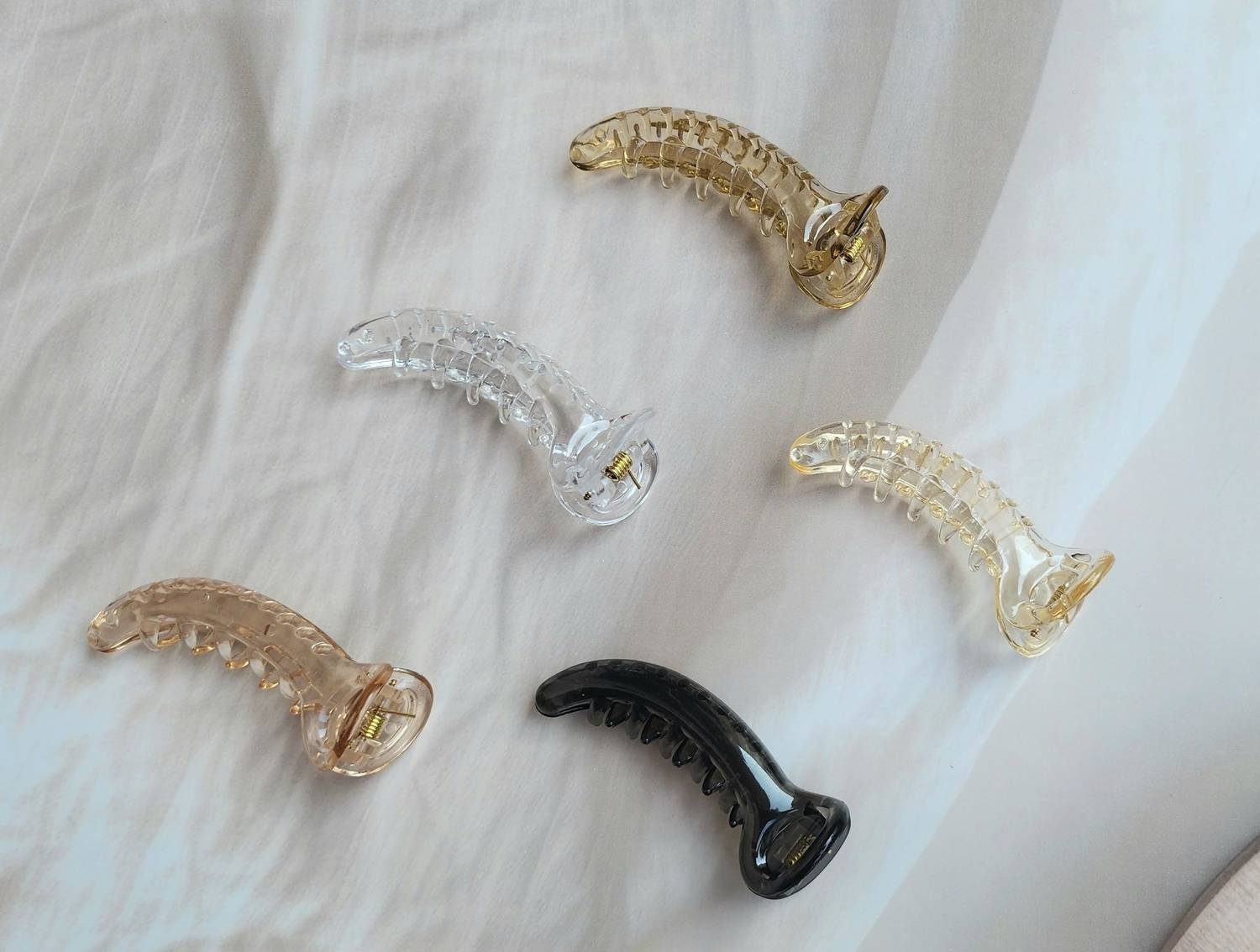ANOUK Banana Hair Clips for Women Stylish Daily Wear Hair Accessories | Set of 5| Banana Clip