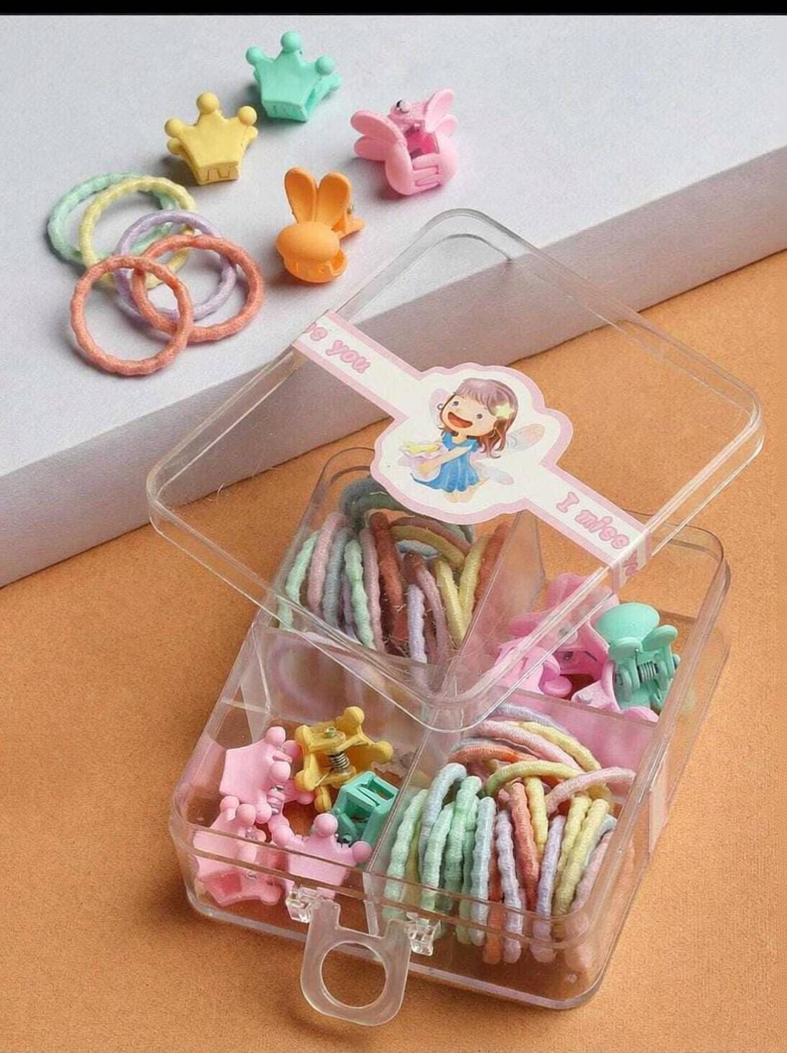 Alucia Hair accessories for baby girls combo(40pcs) hair clips,rubber band(1box) Hair Accessory Set