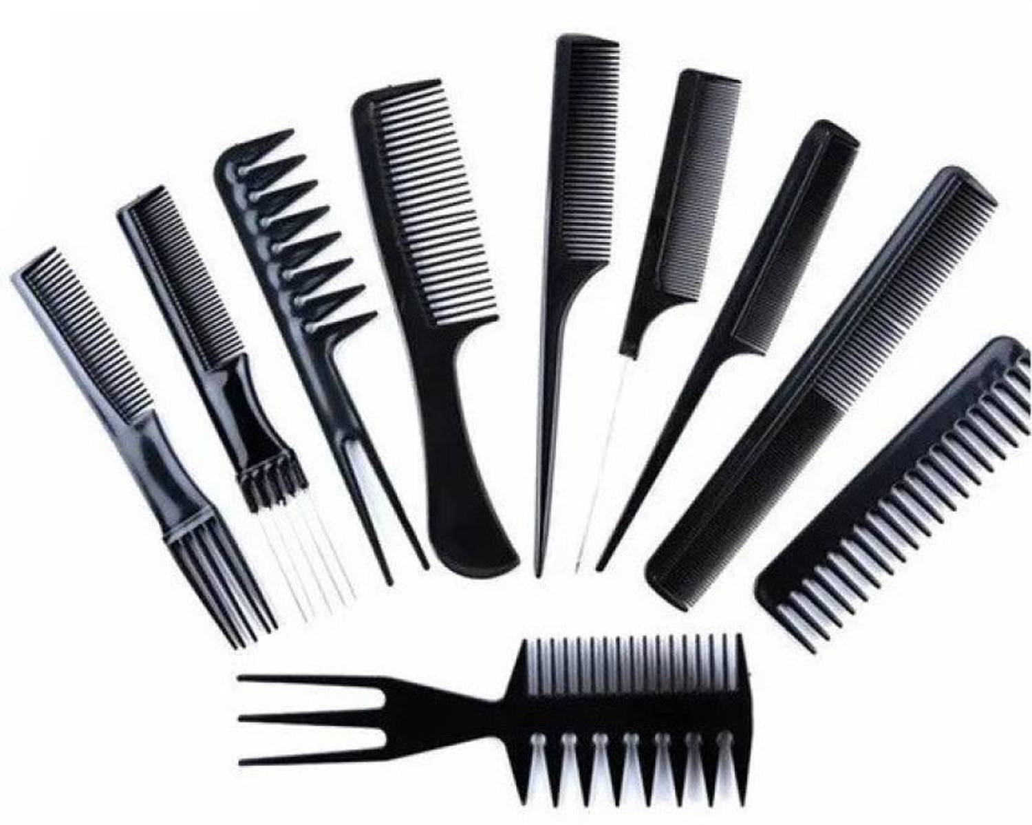 AASAKT Complete 10 Pc Hair Cutting & Styling Comb Kit – All Hair Types