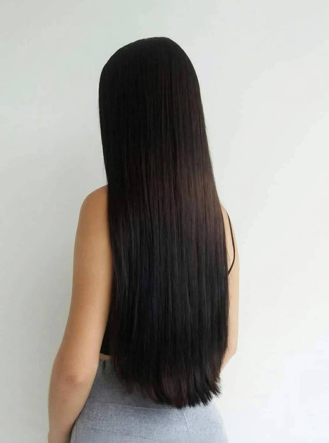 AHJ Long Wig Straight 5 Clip-in Synthetic Extension for Women 5 Clips Hair Extension