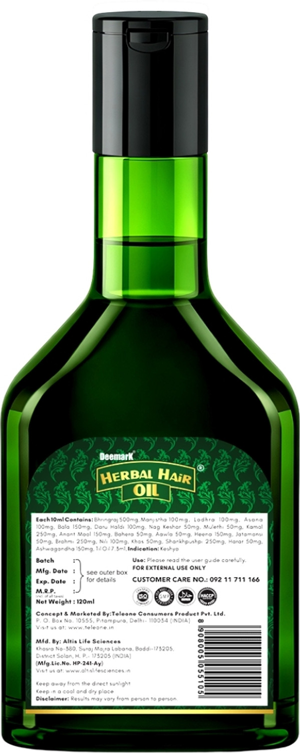 Image of DEEMARK Herbal Hair Oil for Growth & Dandruff Control 100% Natural & Ayurvedic Hair Oil
