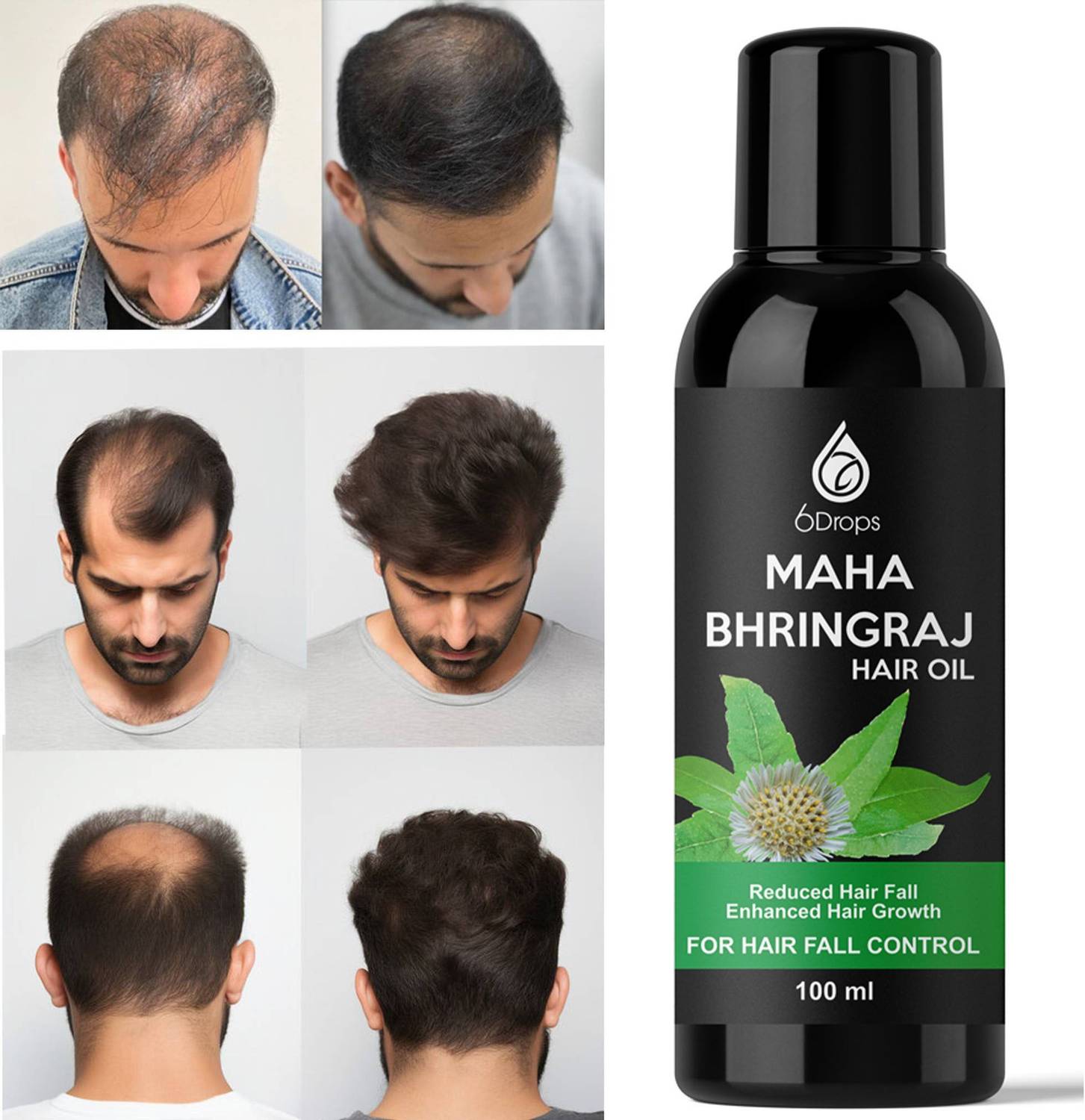 6Drops 100% Pure Oil hair loss For Hair Growth, Anti hair fall Hair Oil