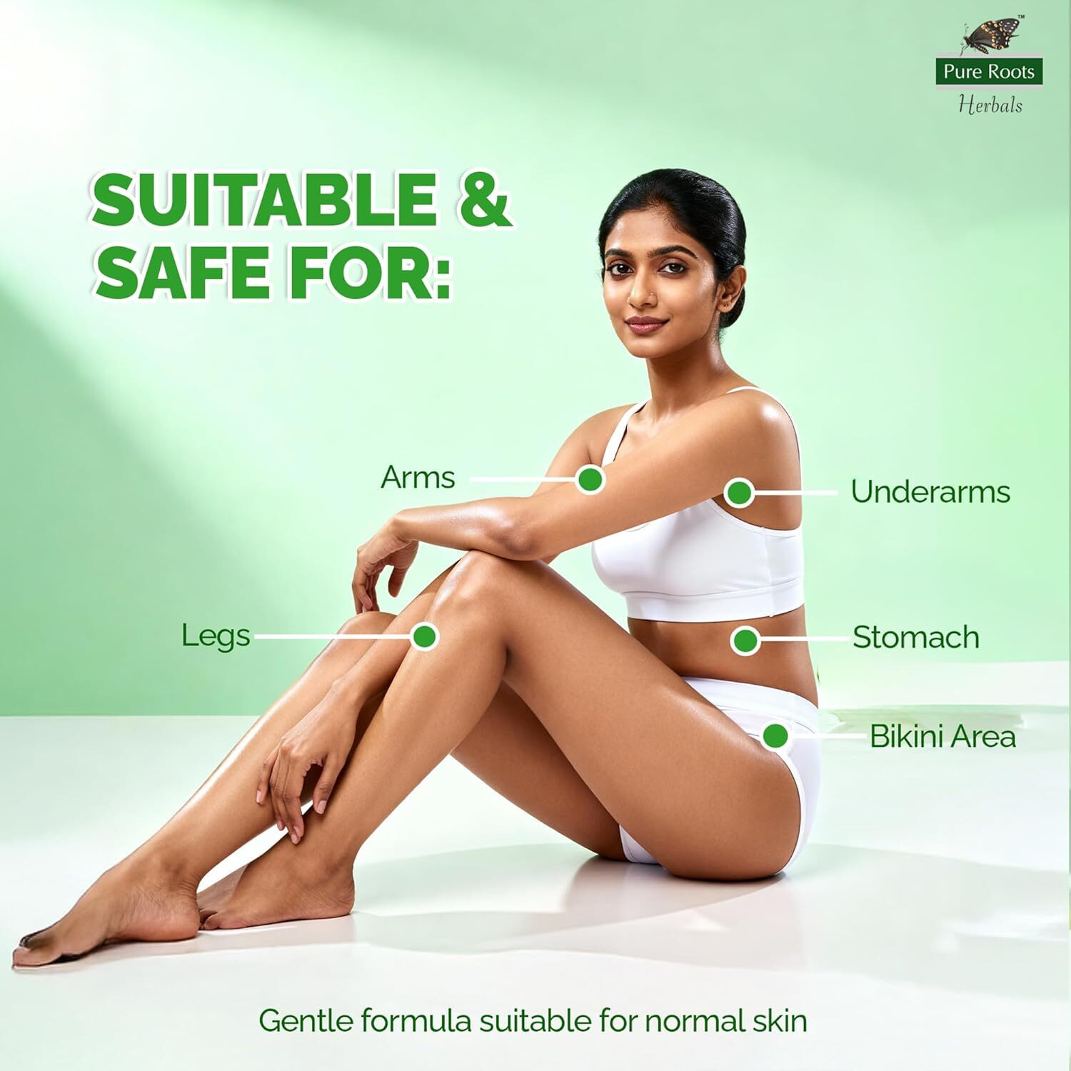 Image of Pure Roots Aloe Vera Hair Removal Cream with Vitamin E, 50g Each, All Skin Type Pain free Cream