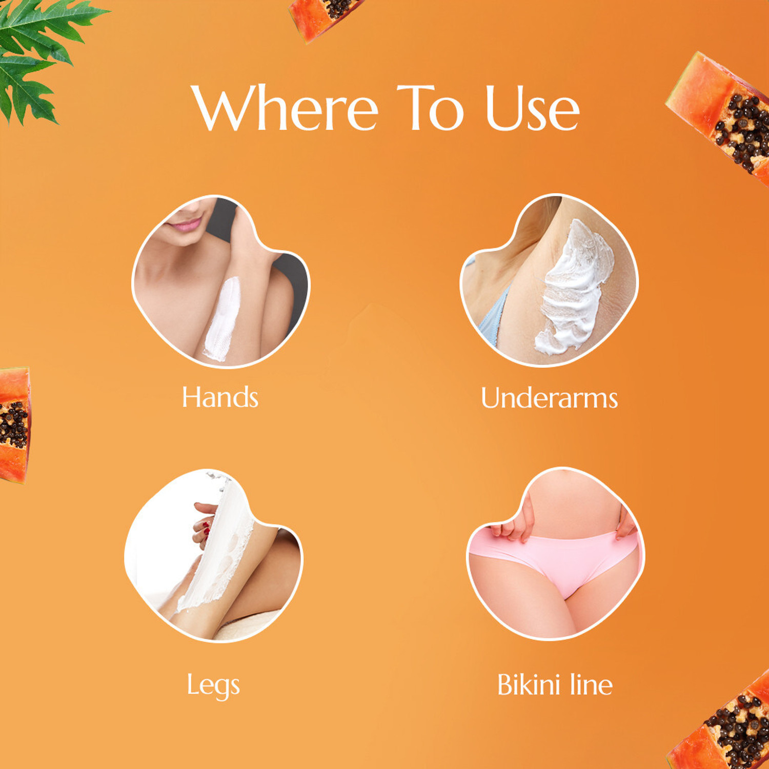 Image of Ikin Papaya Hair Remover Creme 60g (Pack of 3) Cream