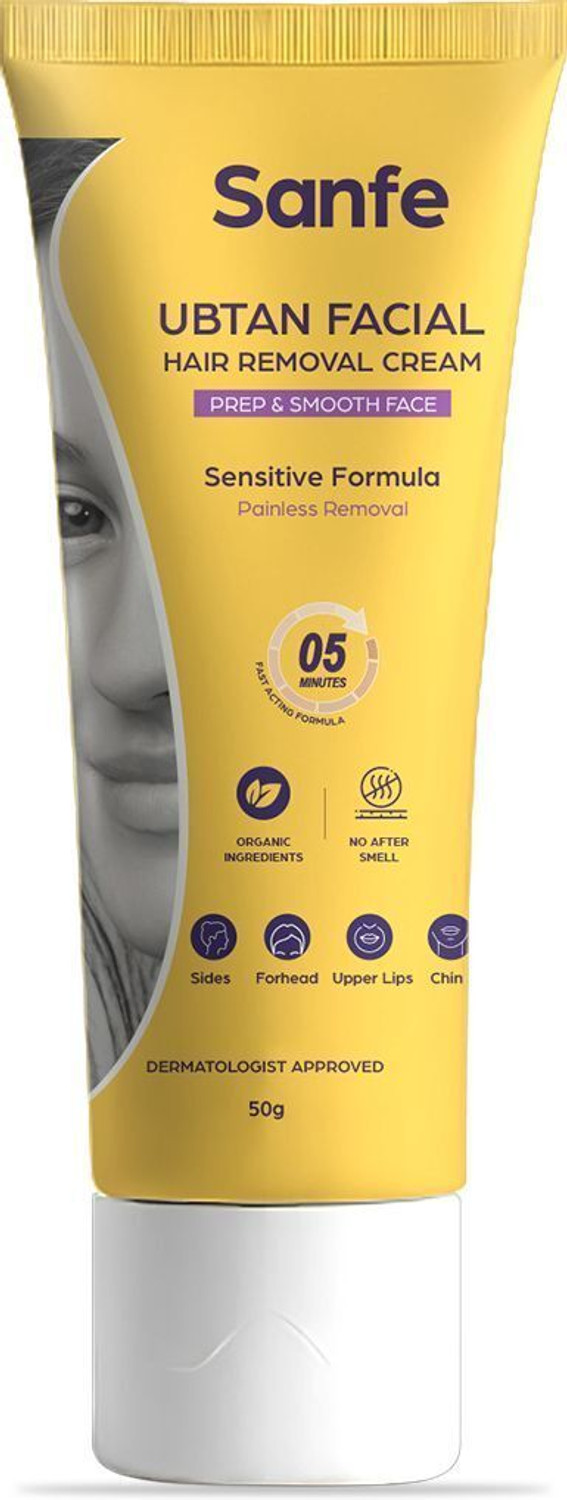 Image of Sanfe Ubtan Facial Hair Removal Cream No Cuts, No Pain | For Women & Men Cream