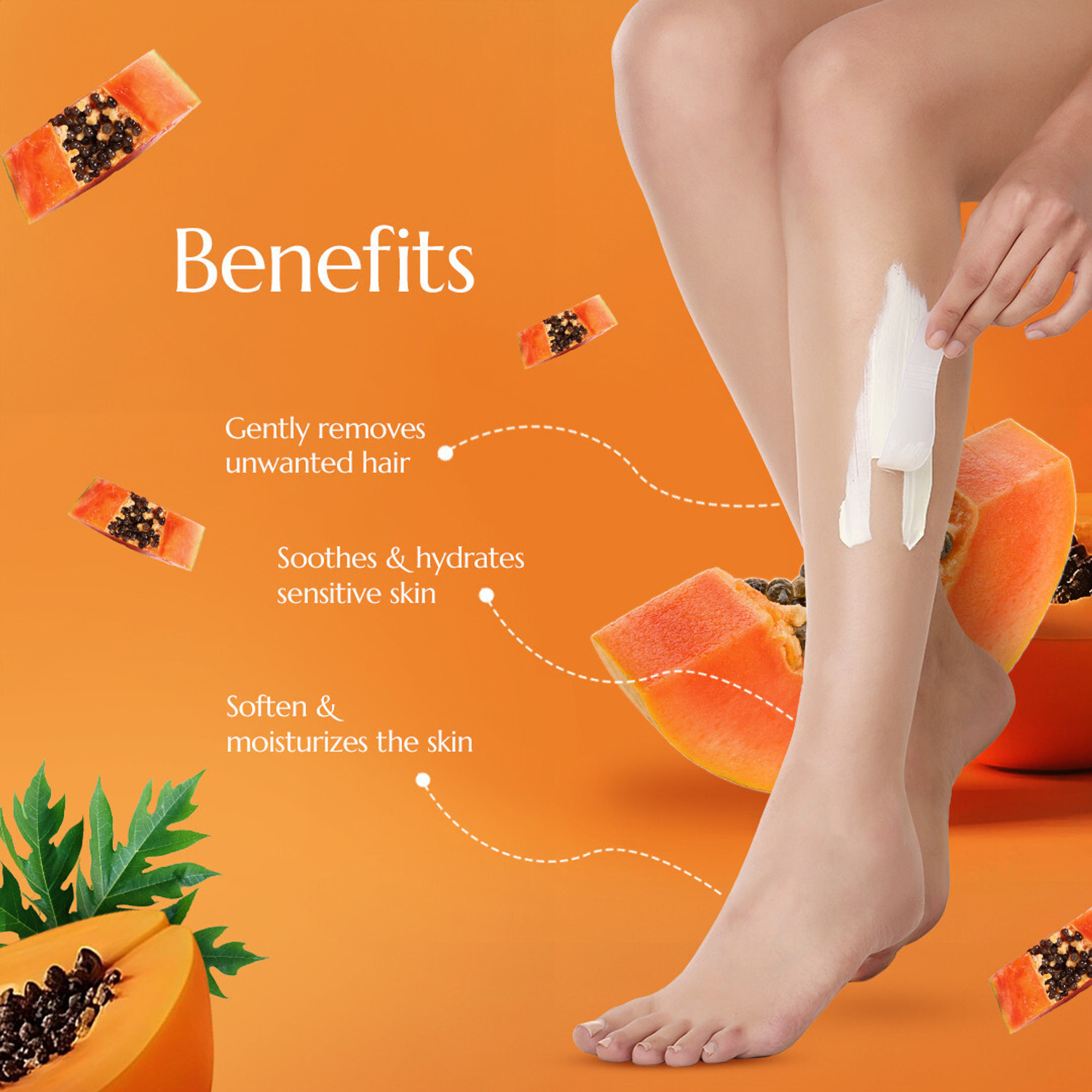 Image of Ikin Papaya Hair Remover Creme 60g (Pack of 3) Cream
