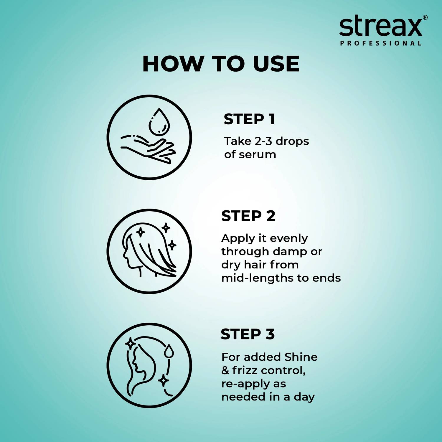 Streax Vitariche Gloss Hair Serum 100ml - Image 5