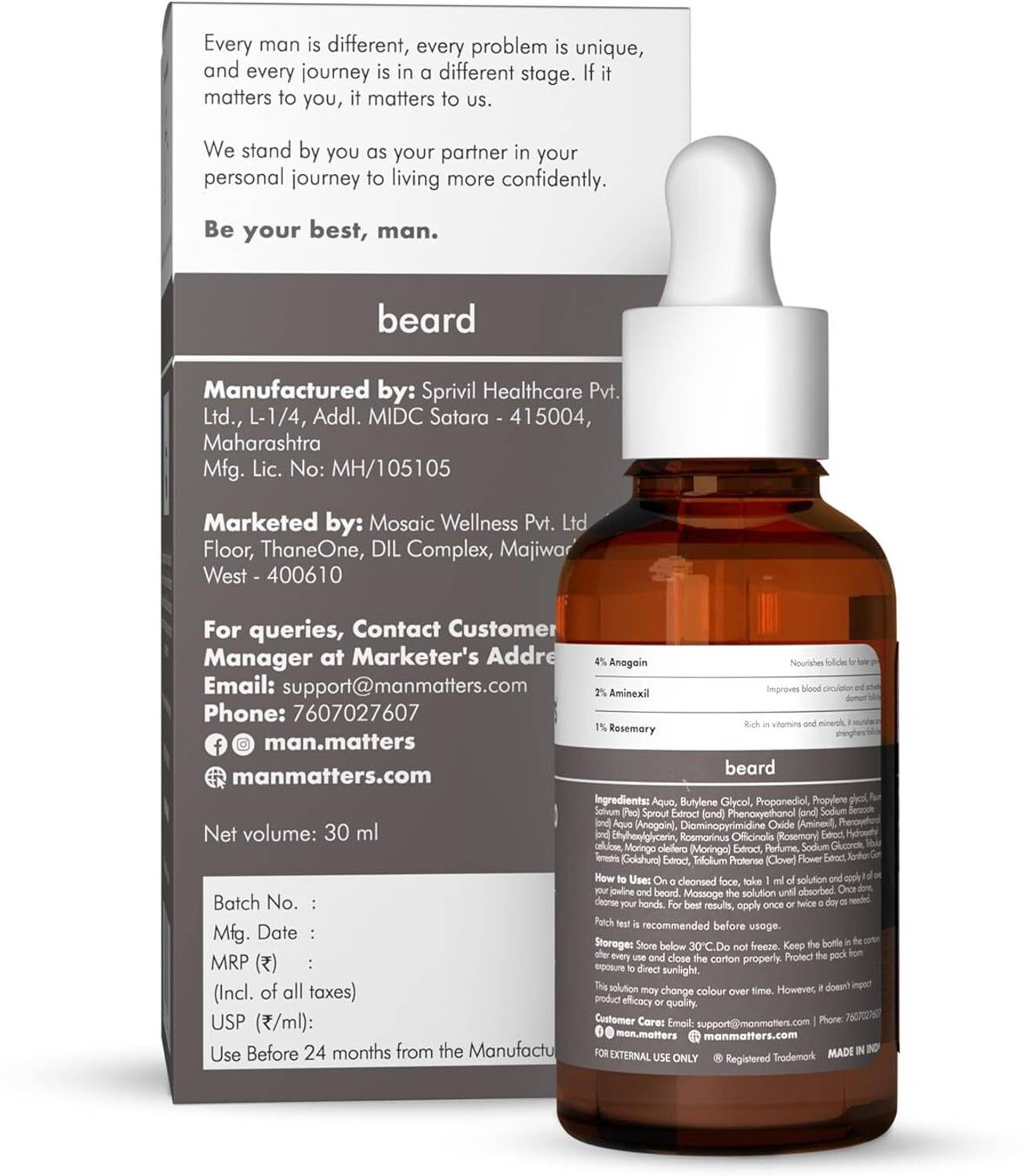 Man Matters BeardGro Oil-In-Serum 30ml - Image 5