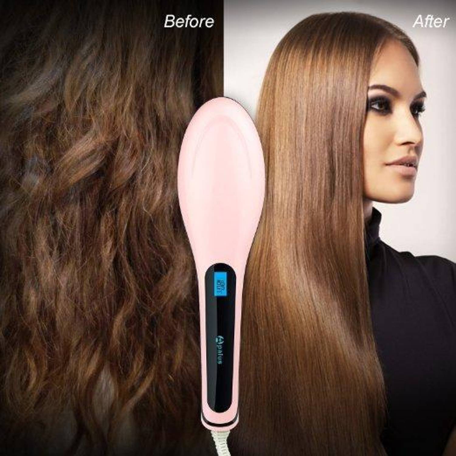 4uonly Electric Hair Straightener Brush Zero Damage Hair Care Comb JHH4 Electric Hair Straightener Brush Zero Damage Hair Care Comb JHH4 Hair Straightener