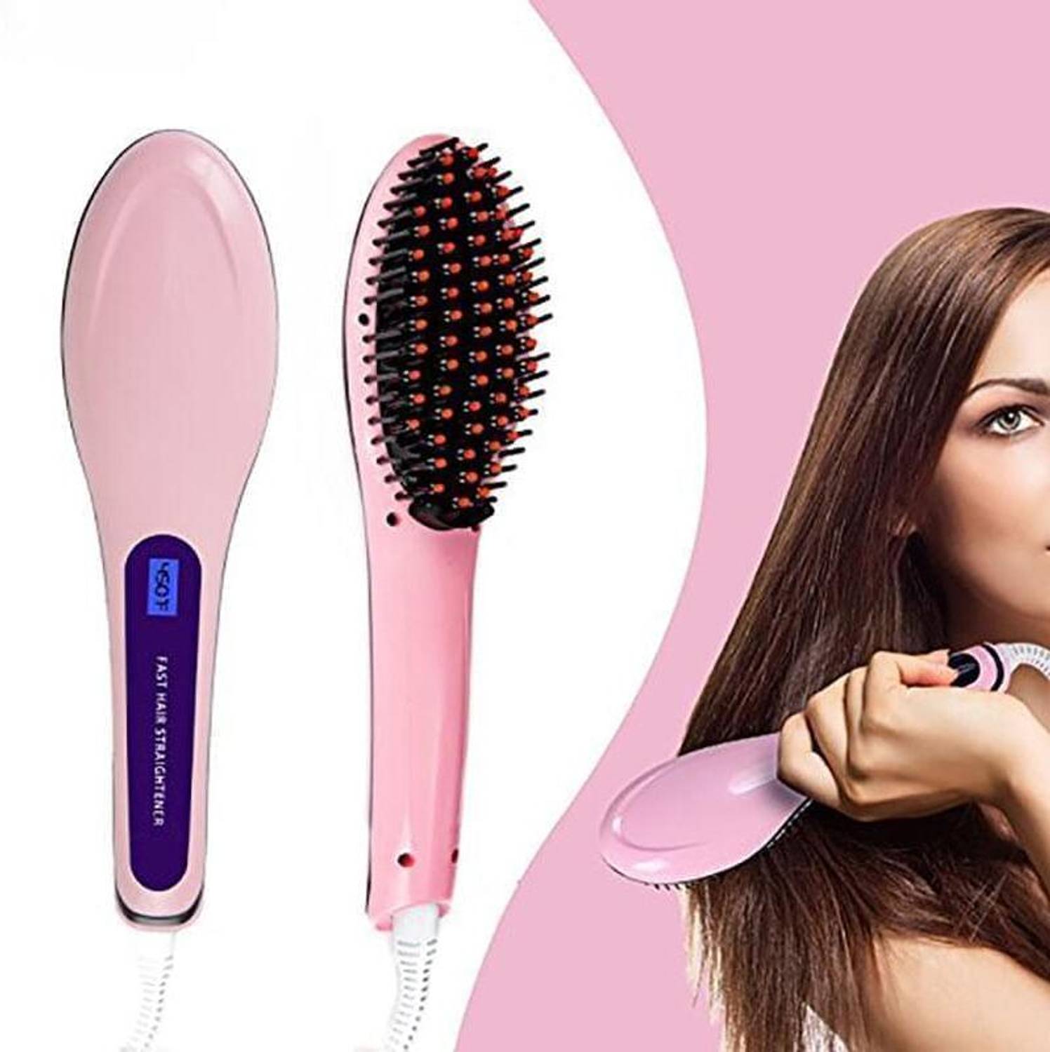 4uonly Fast Hair combo brush Straightener For Women's FTR30 Hair Straightener
