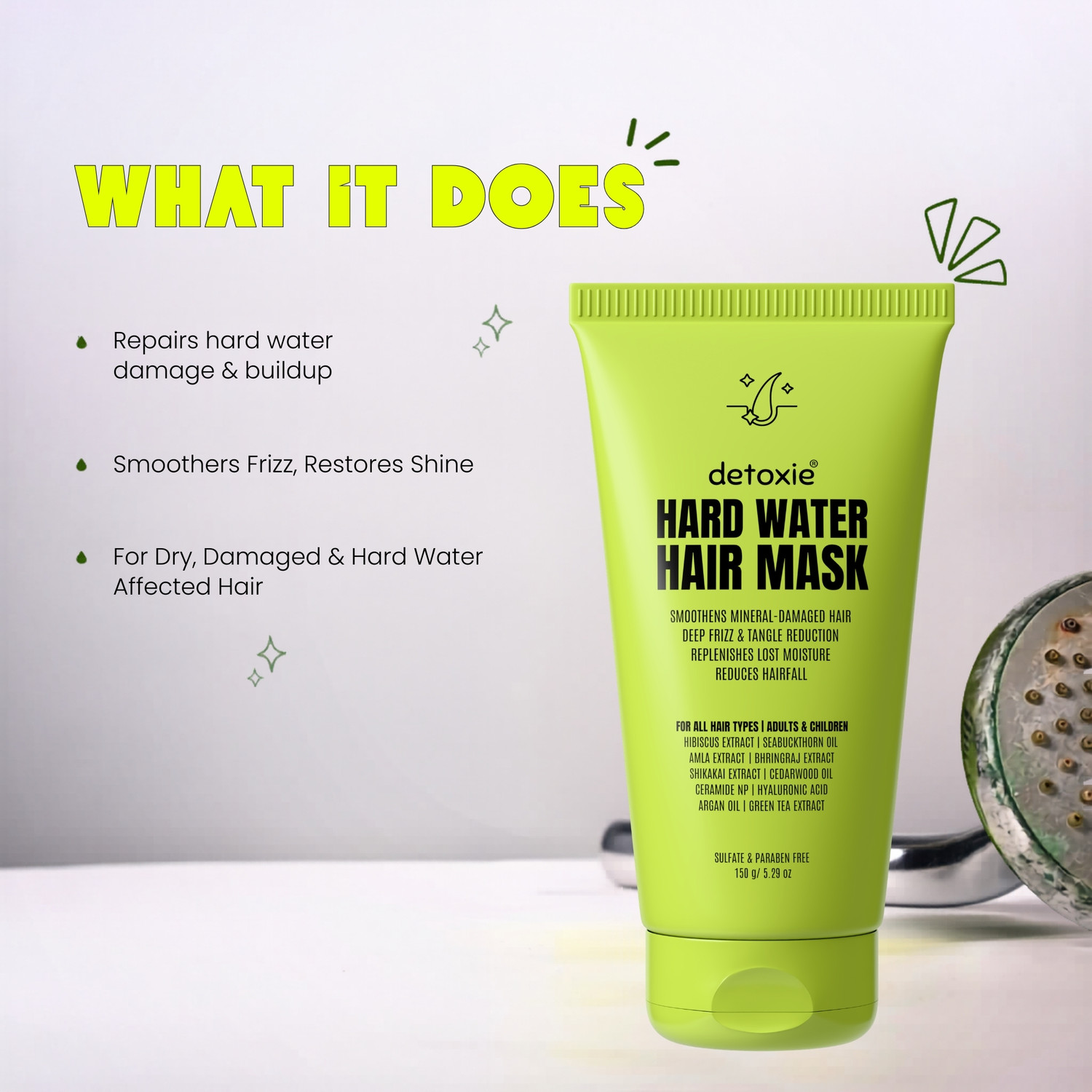 Image of detoxie Hard Water Hair Mask for Dry Hair | Hydrates, Smoothens & Adds Shine