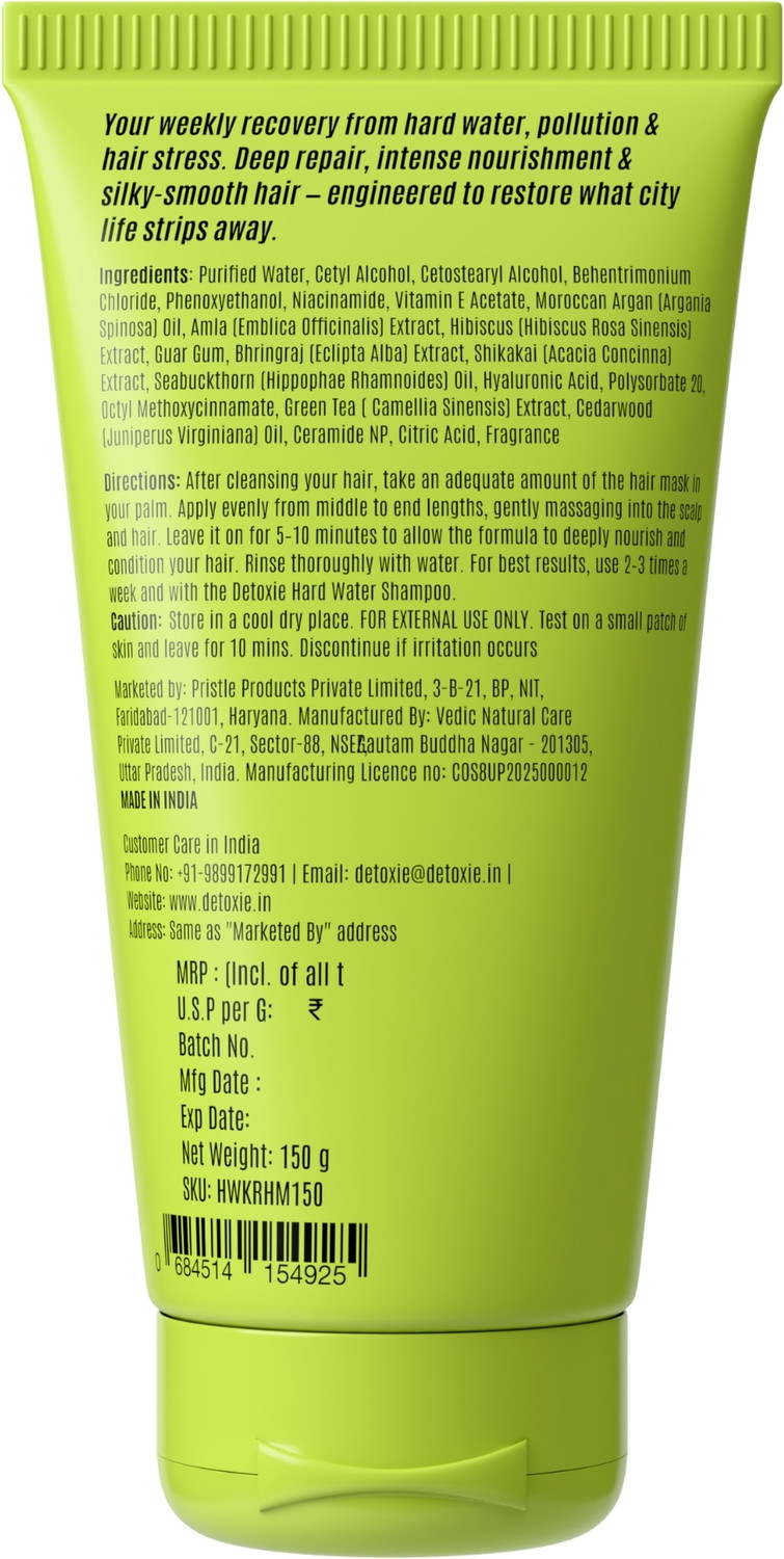 Image of detoxie Hard Water Hair Mask for Dry Hair | Hydrates, Smoothens & Adds Shine