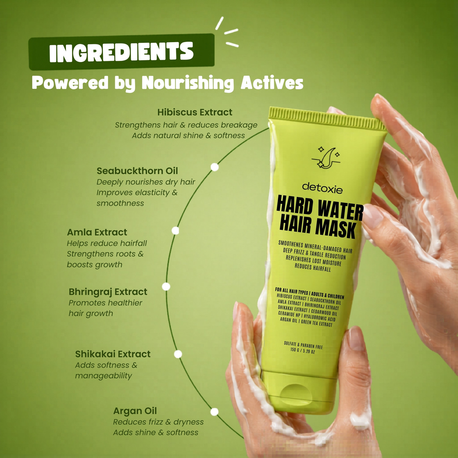 Image of detoxie Hard Water Hair Mask for Dry Hair | Hydrates, Smoothens & Adds Shine