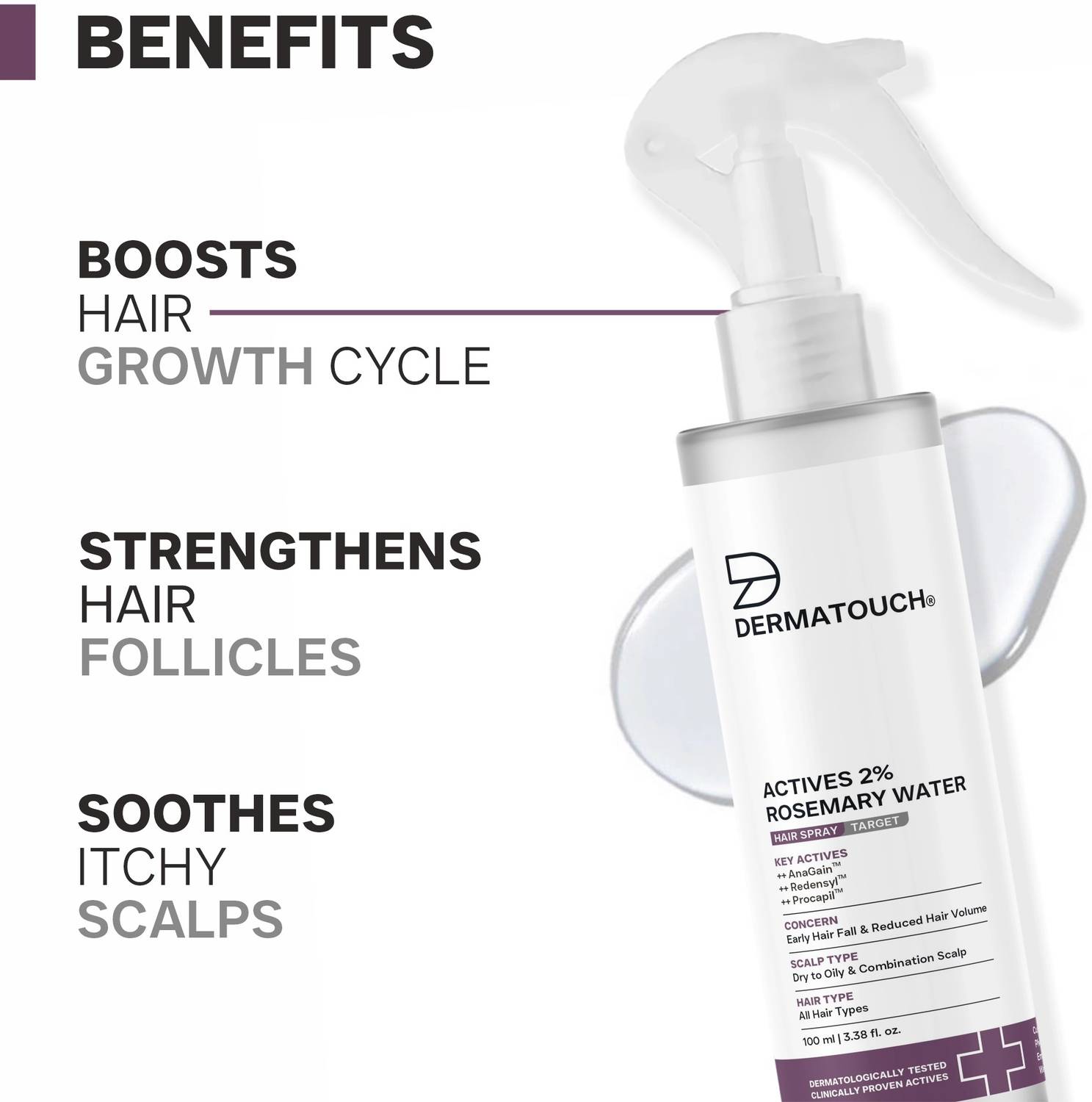 Dermatouch Actives 2% Rosemary Spray for Hair Growth, 100ml - Image 4