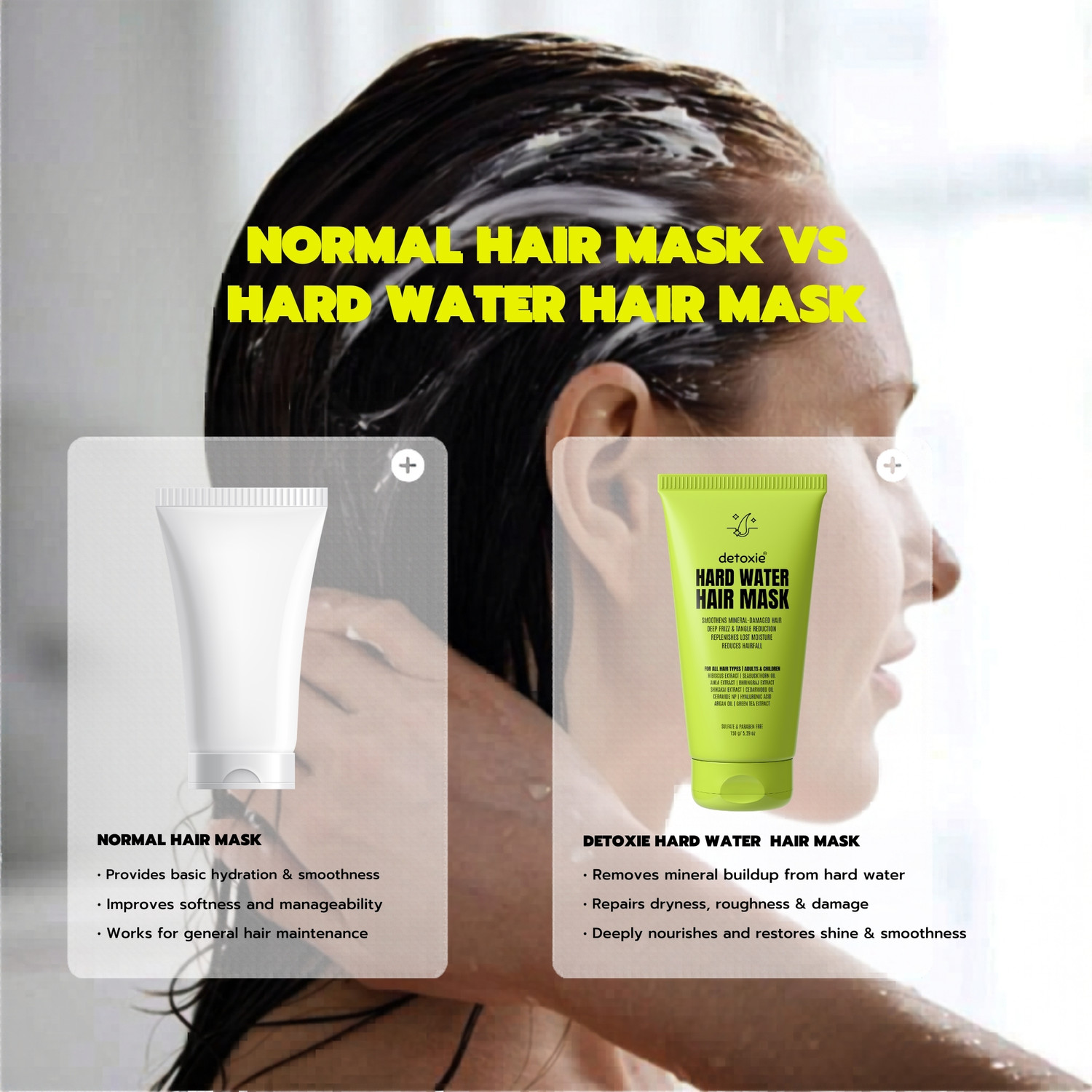Image of detoxie Hard Water Hair Mask for Dry Hair | Hydrates, Smoothens & Adds Shine