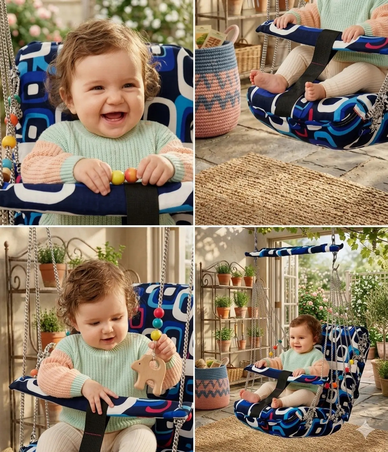 Image of SHOP & WEAR Baby Cotton Swing Chair swing Baby jula Sleeping and Washable 1 to 3 Years swing swing