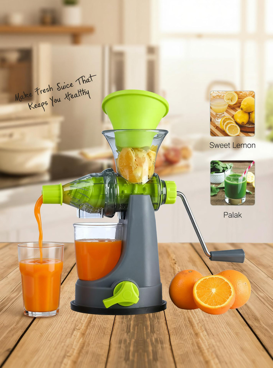 Image of FlatKitch Plastic Hand Juicer Hand Juicer For Carrot,Fruits And Vegtables