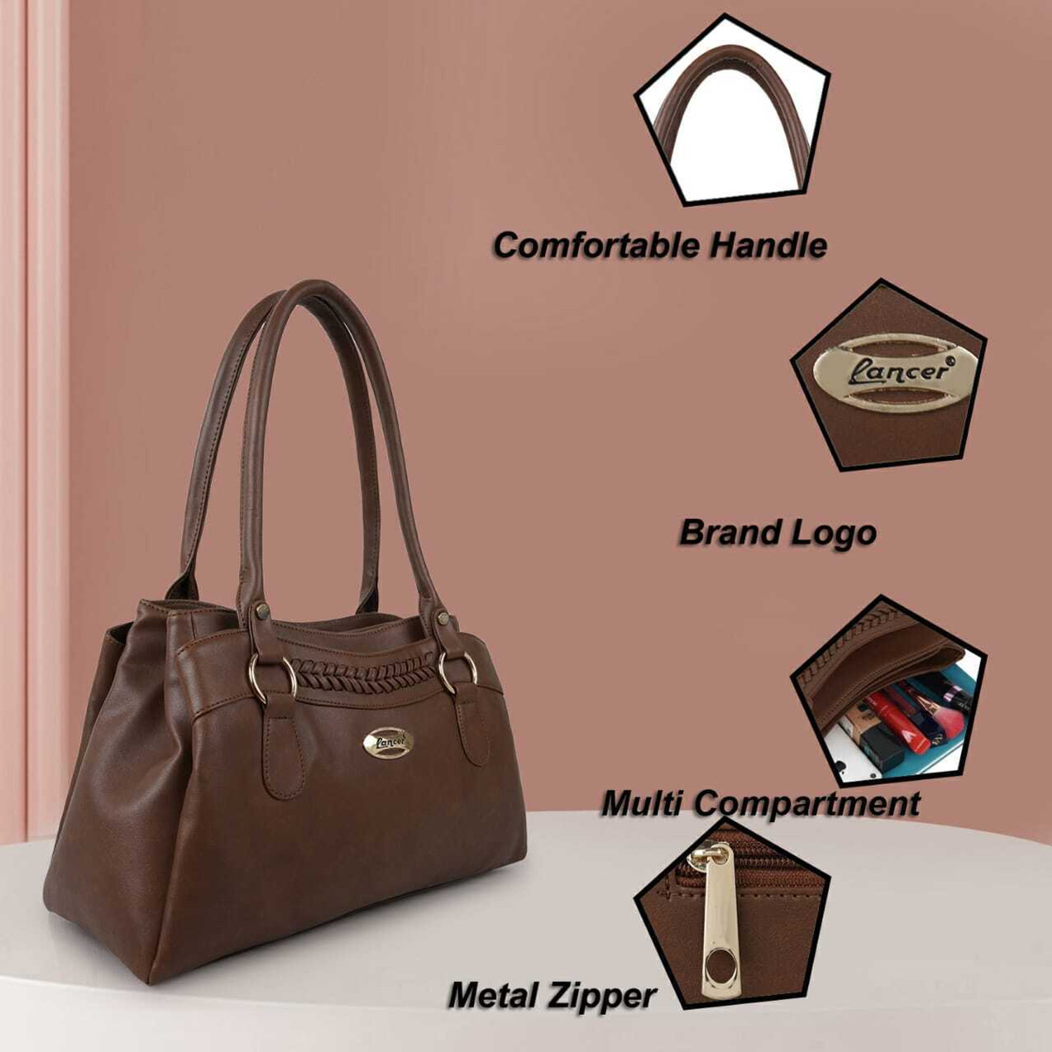 Image of LANCER Women Tan Messenger Bag