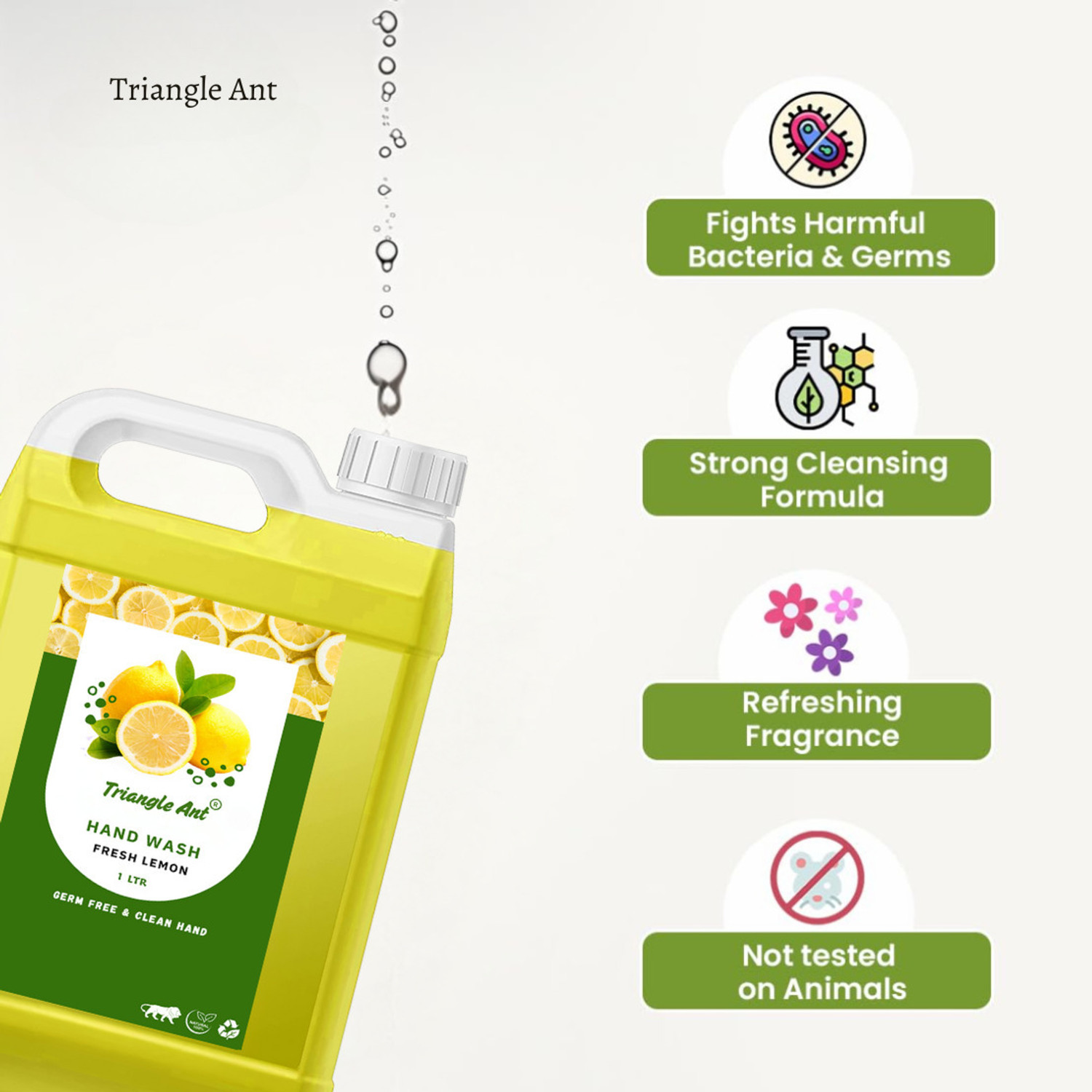 Image of Triangle Ant Refreshing Lemon, Touch of Lotion Foaming Hand Wash Hand Wash Can