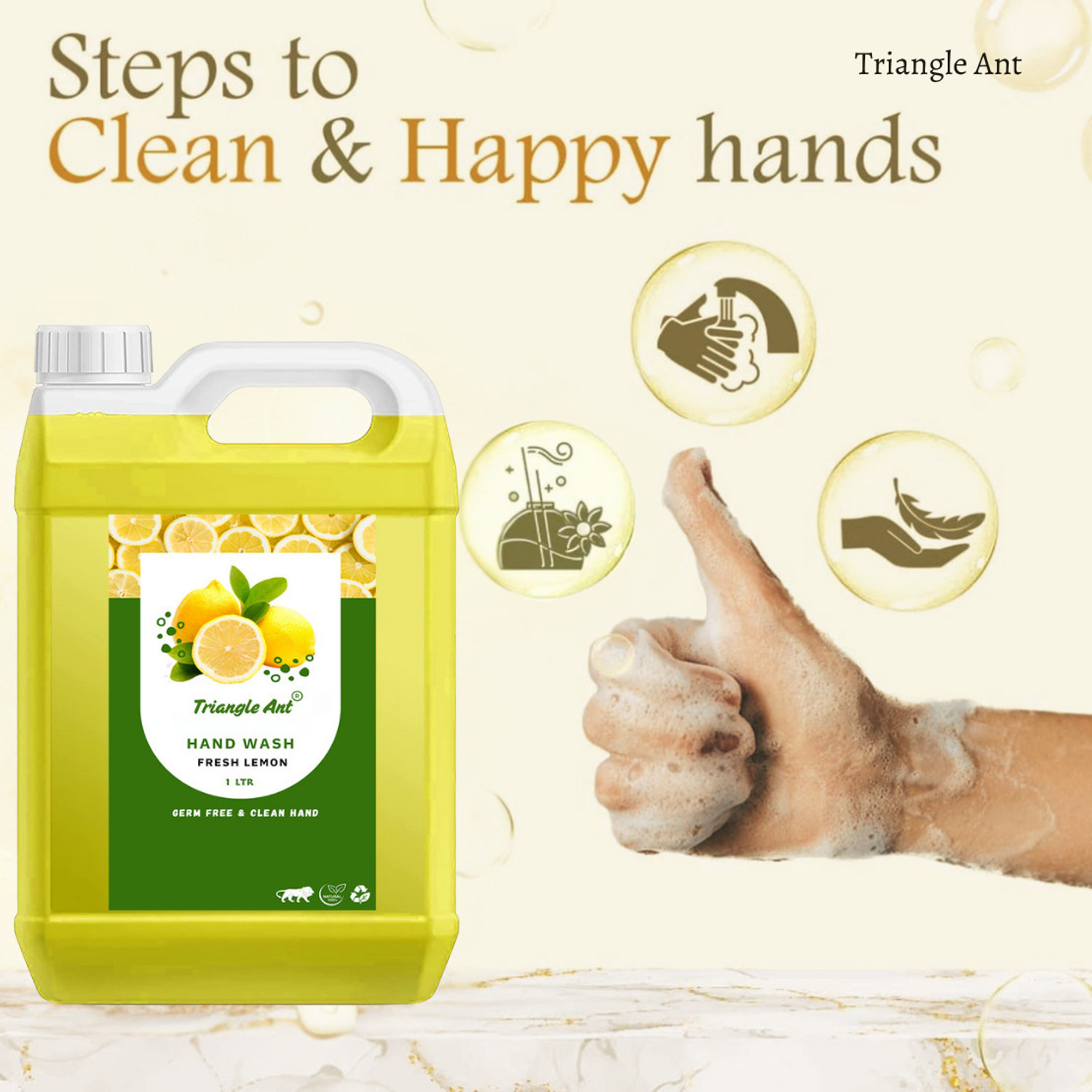 Image of Triangle Ant Refreshing Lemon, Touch of Lotion Foaming Hand Wash Hand Wash Can