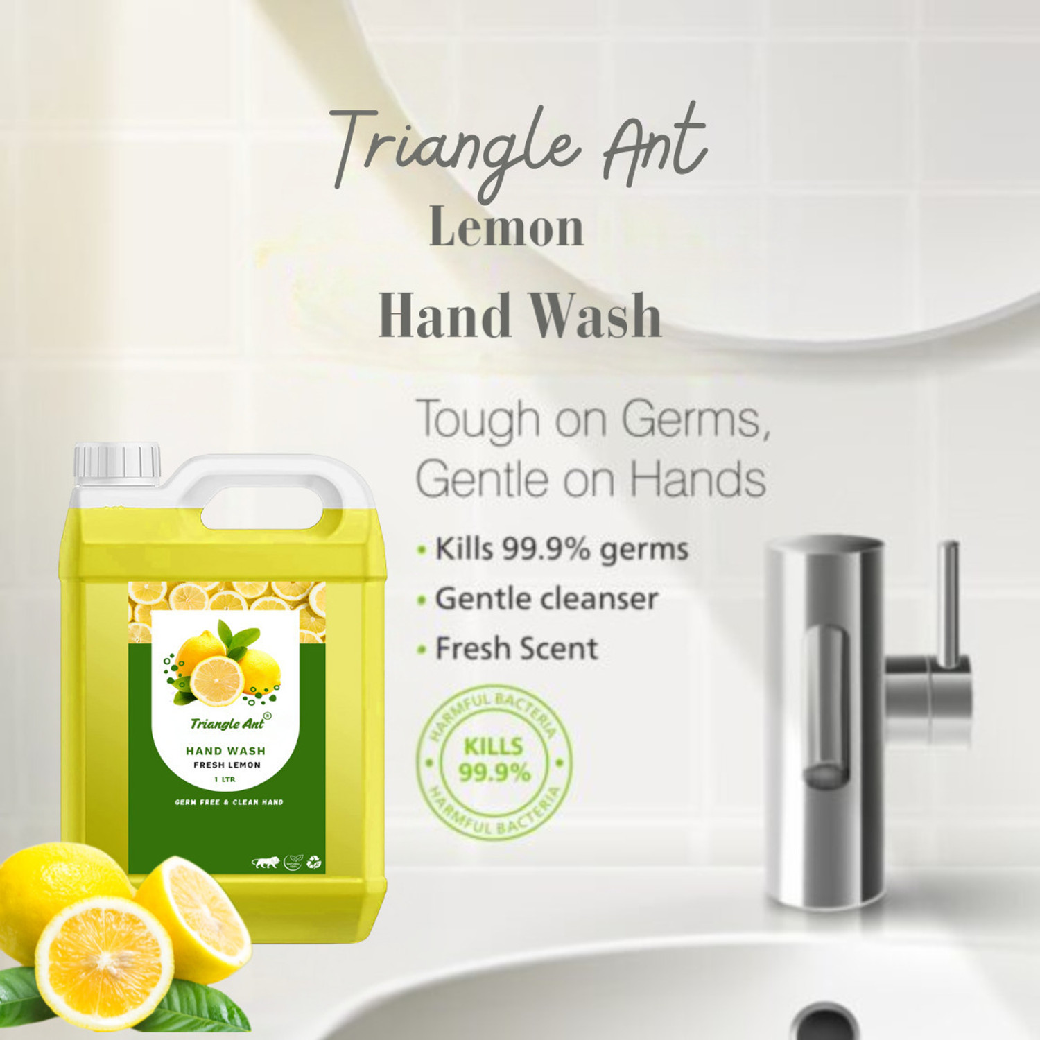 Image of Triangle Ant Refreshing Lemon, Touch of Lotion Foaming Hand Wash Hand Wash Can