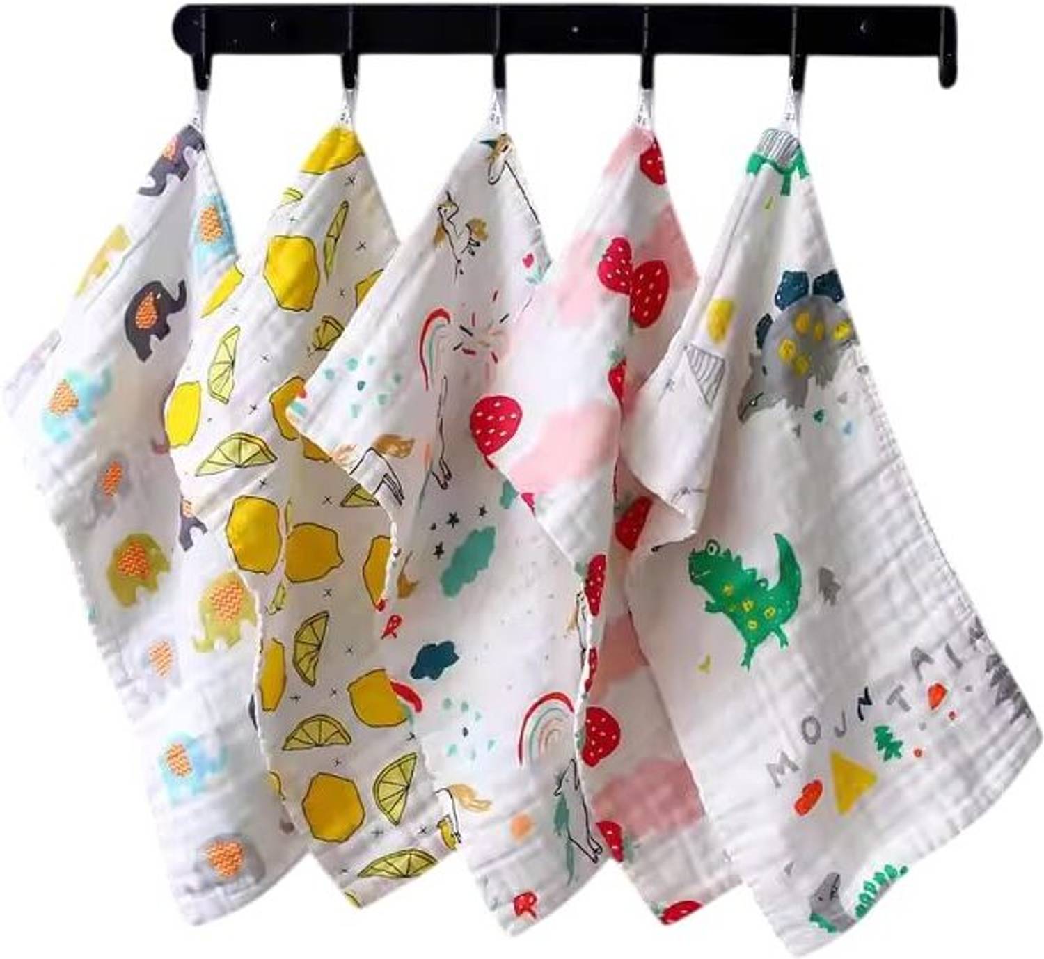 Babking Muslin Cotton Face Towels for New Born Baby Extra Soft Hankies Reusable Napkins White Cloth Napkins