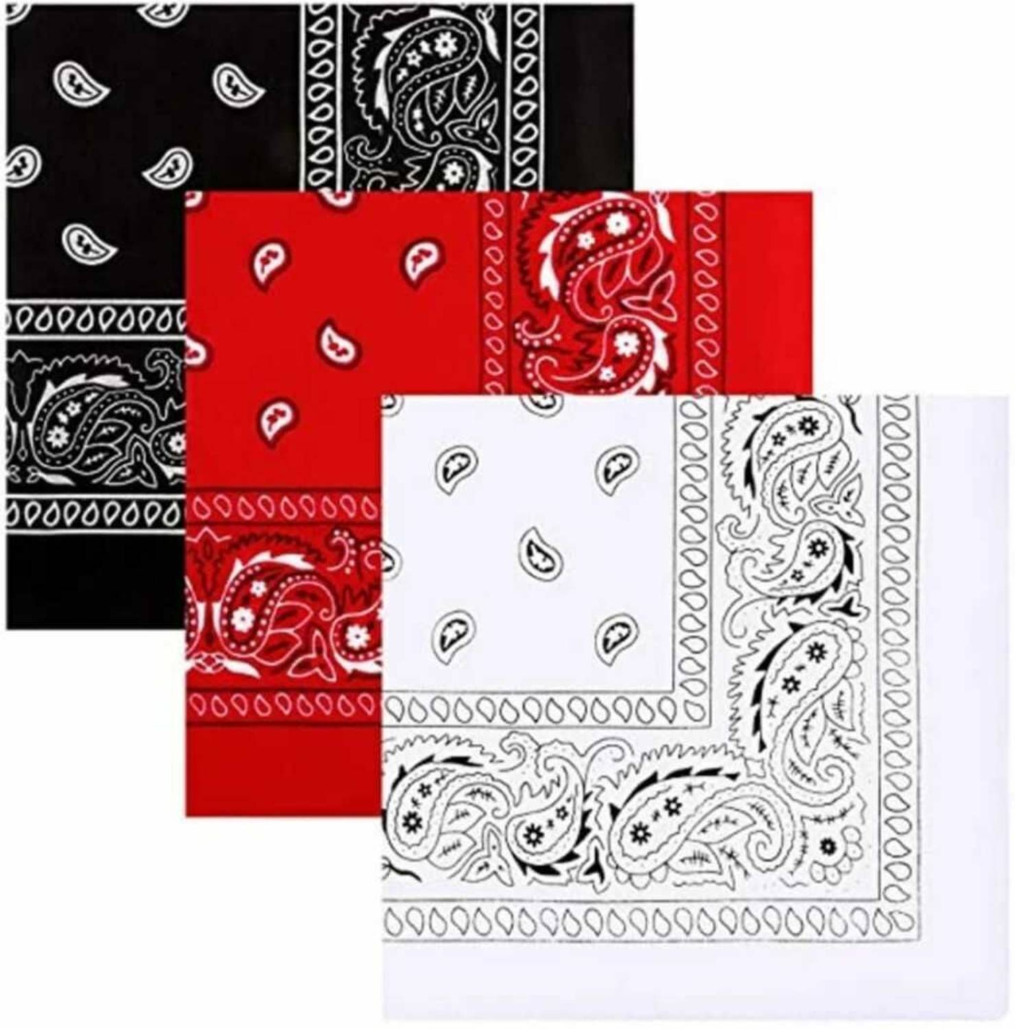 UQCKON 3Pcs Cowboy Head Wrap Scarf 100% Cotton - Image 1