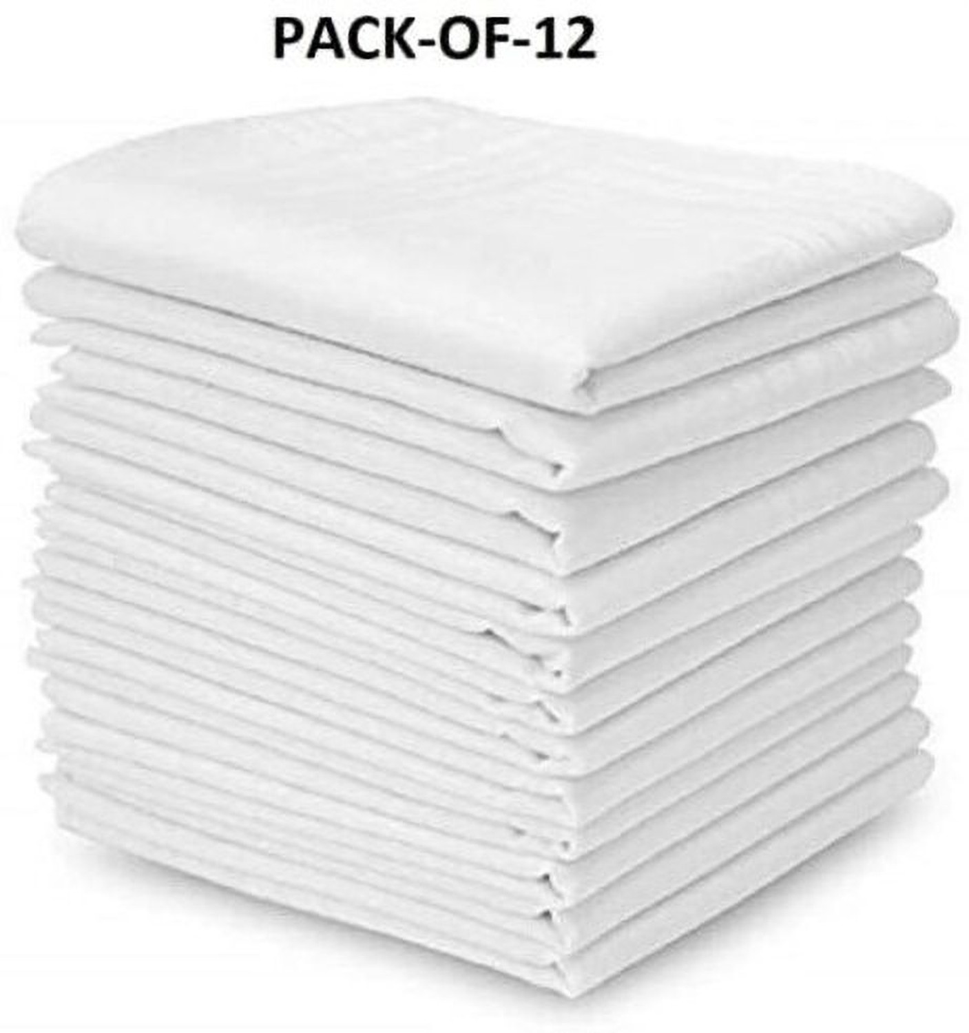Image of SM CREATION white cotton handkerchief (pack of 12) for men [ inchWhite inch] Handkerchief
