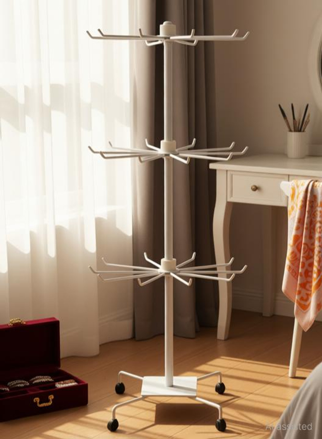 Image of bandhan 3layer rotating Display stand Jewellery Organizer, Scarf Organizer, Accessories Organizer, Stationery Organizer