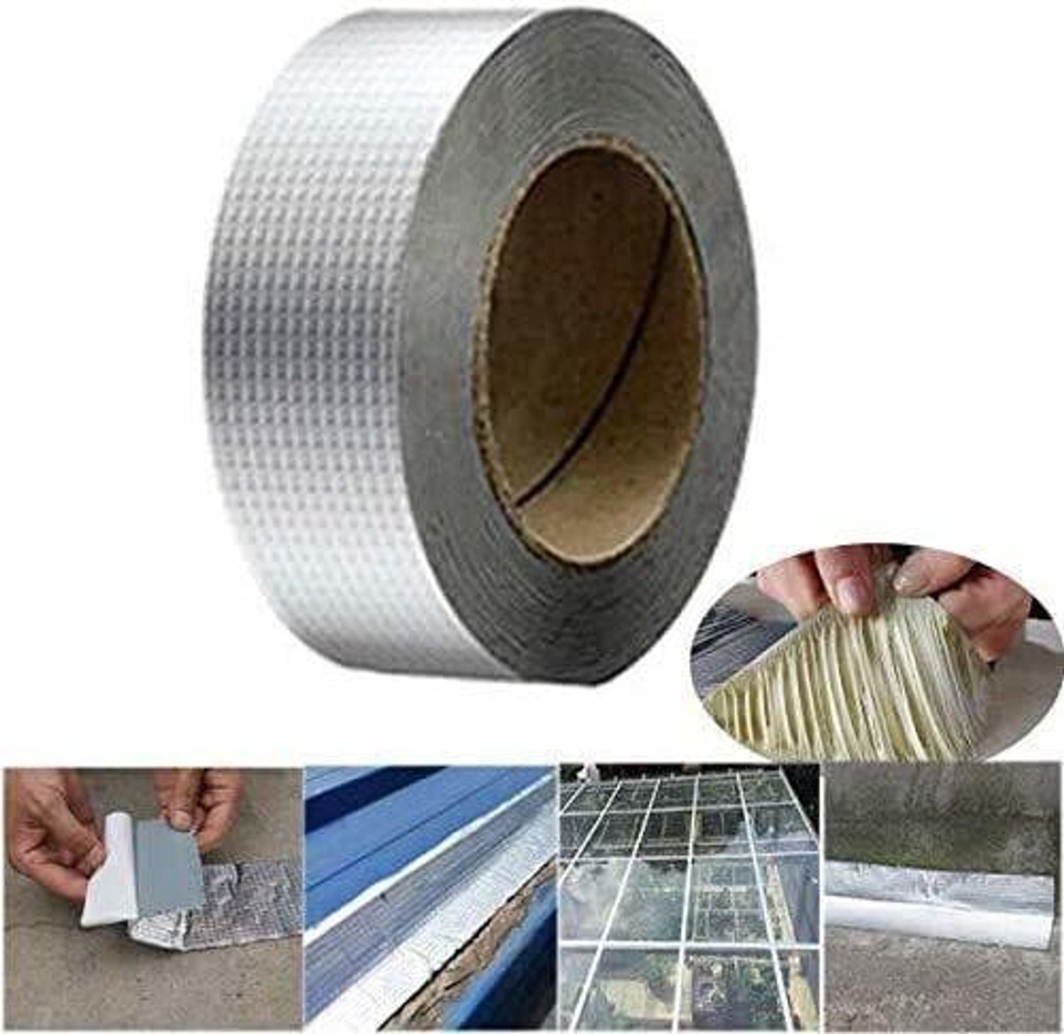 Image of Niyanta Aluminium Foil Tape Suitable for Roof Leak, surface Crack, Window Sill Gap, Boat Sealing, Tank Leak Aluminium Foil Tape (Manual)