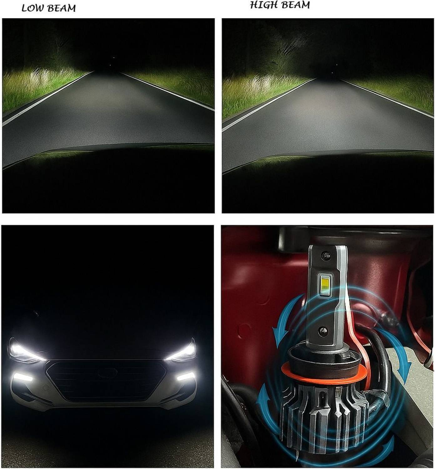 MOTOROYS Universal H4 LED Headlight 200W - Image 3