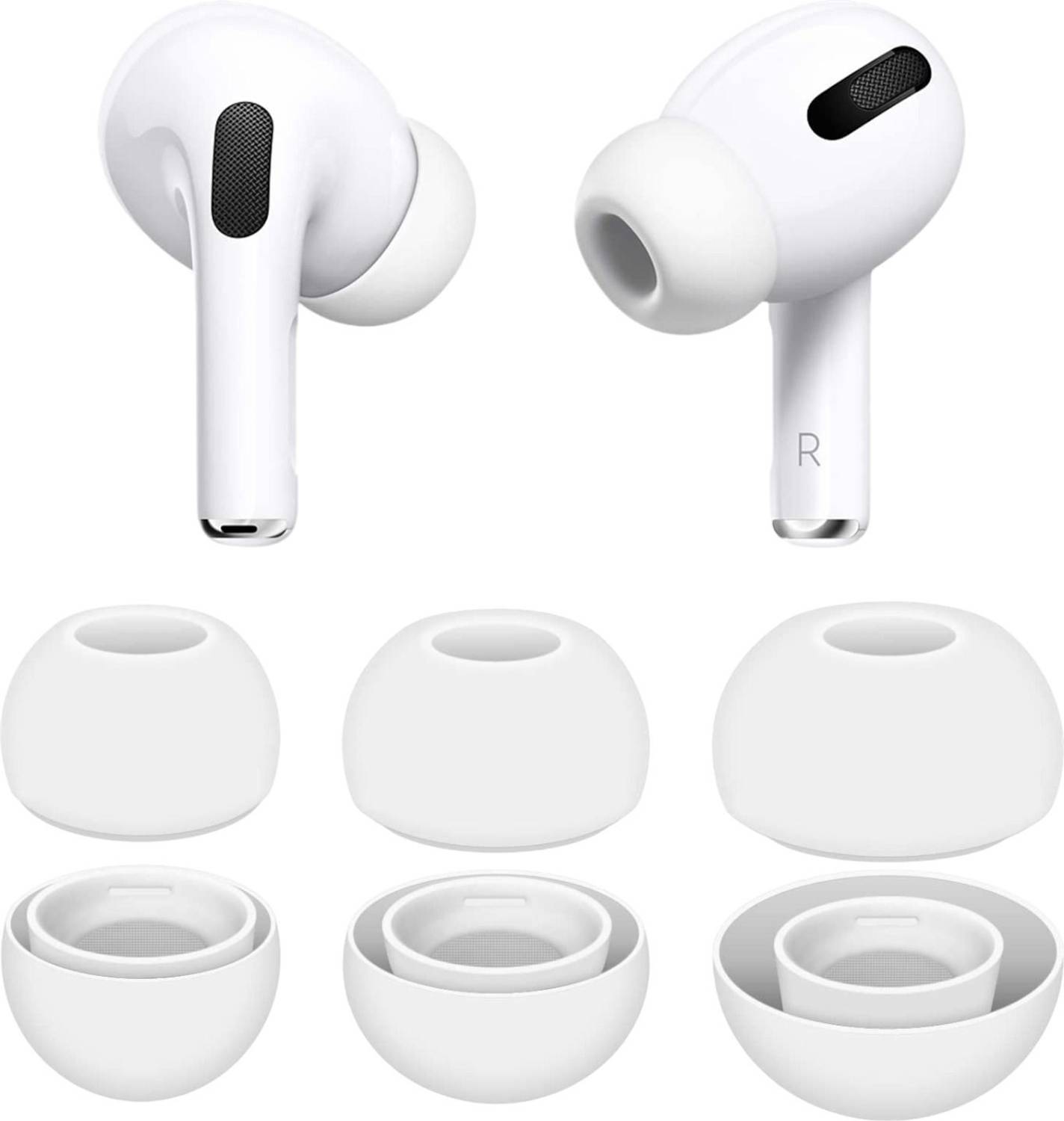 JAZX 6 Pcs Earbuds Cover for Pods Pro 2 Wireless Buds | Earphone Replacement Cover In The Ear Headphone Cushion