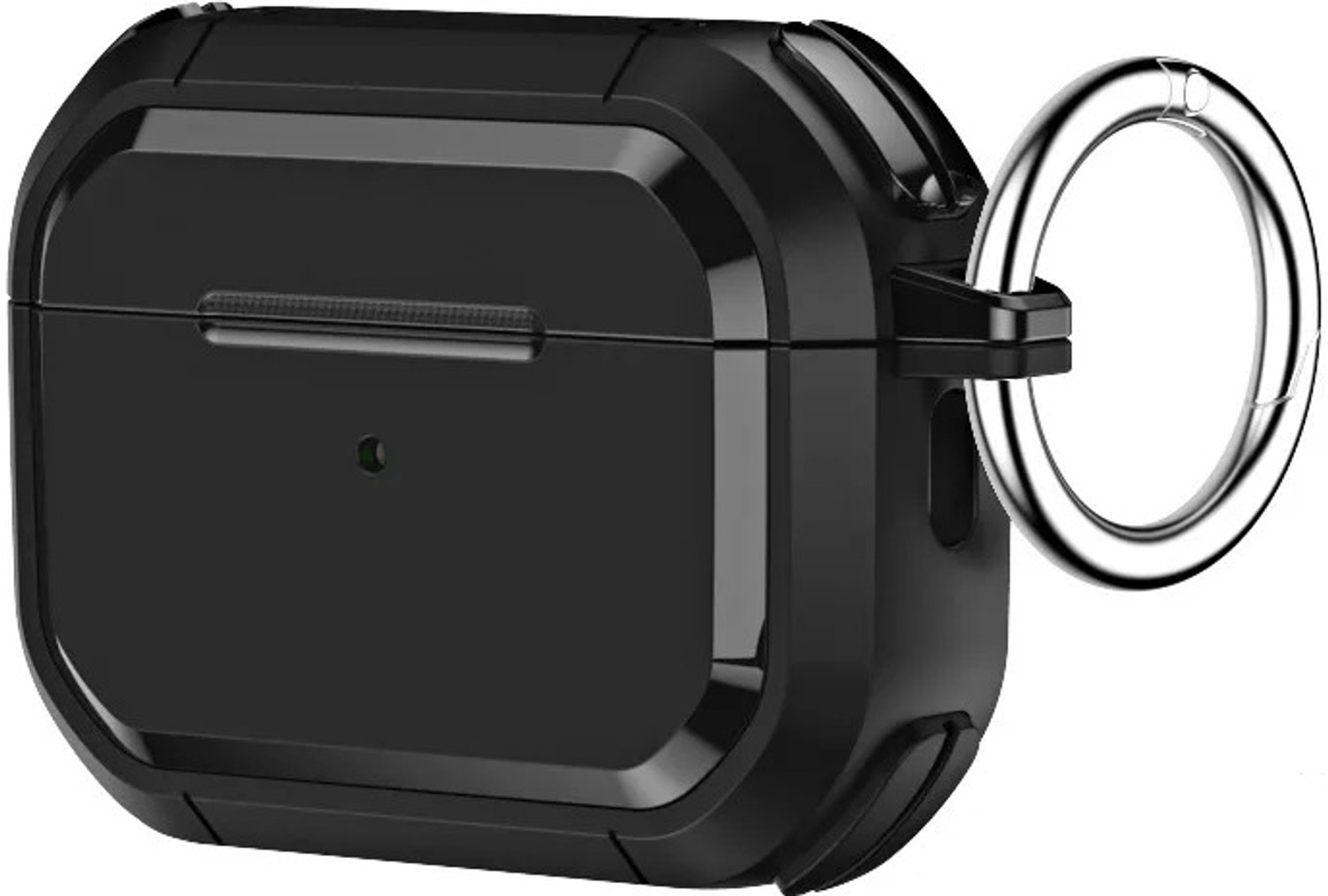 Image of KHR Leather Press and Release Headphone Case For AirPods 4 and AirPods 4th 2024 (AirPods 4 Hybrid Shockproof Four Corner Drop Protective Cover Black)